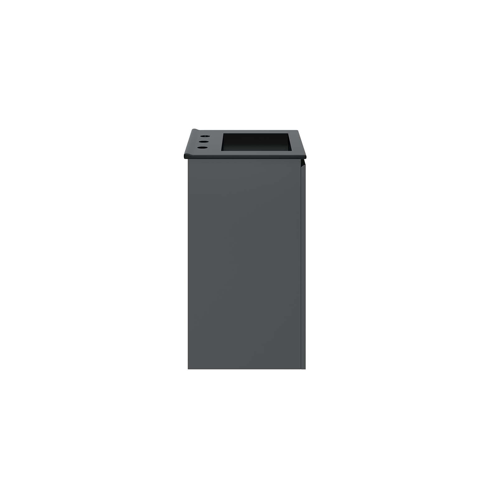 Modway Bathroom Vanity - Bryn 18" Wall-Mount Bathroom Vanity Gray Black