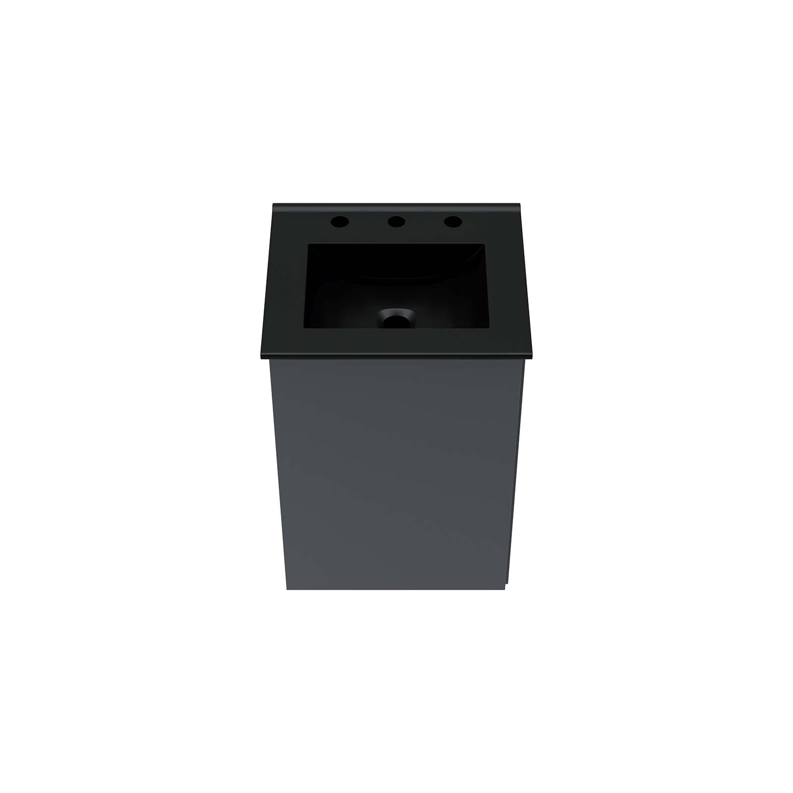 Modway Bathroom Vanity - Bryn 18" Wall-Mount Bathroom Vanity Gray Black