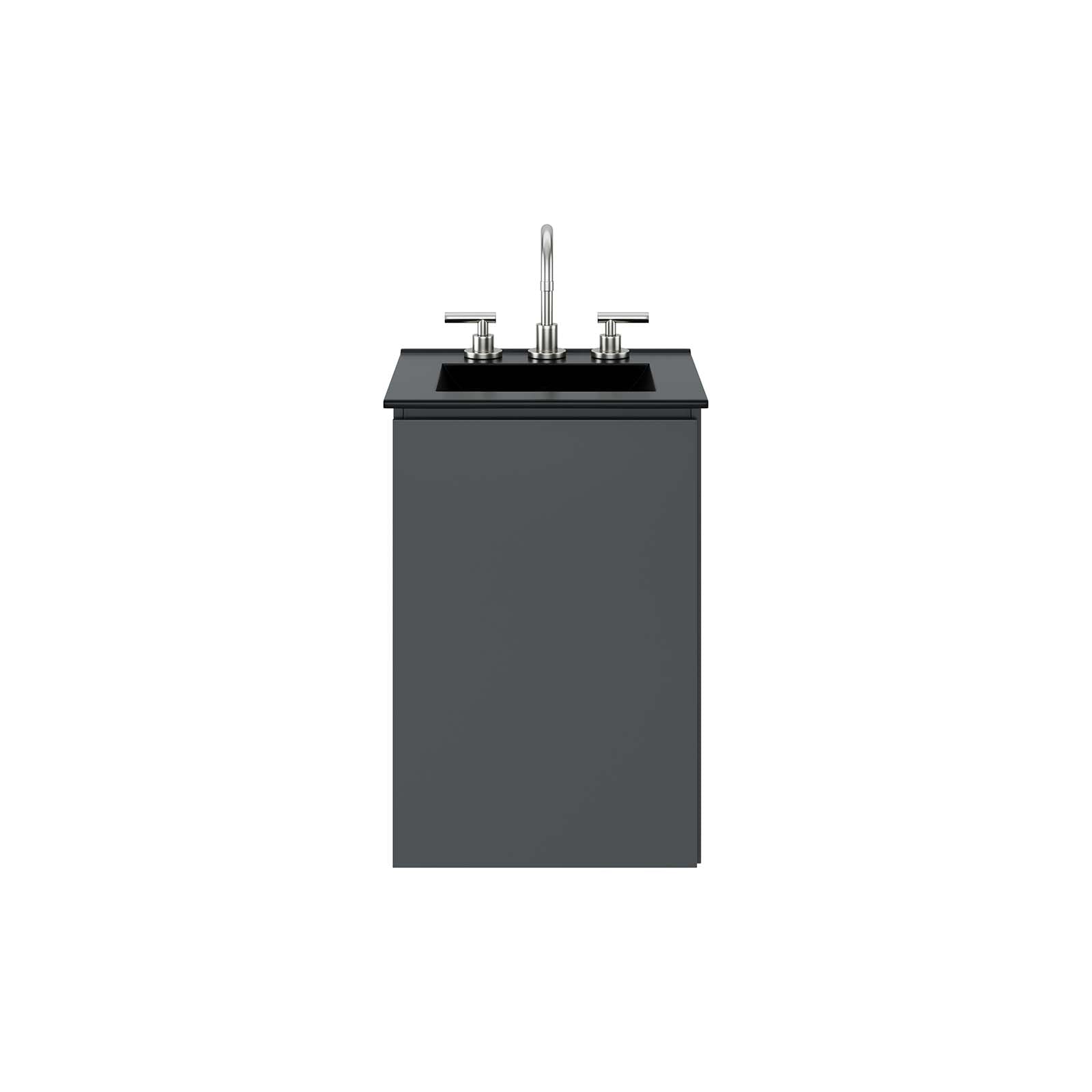Modway Bathroom Vanity - Bryn 18" Wall-Mount Bathroom Vanity Gray Black