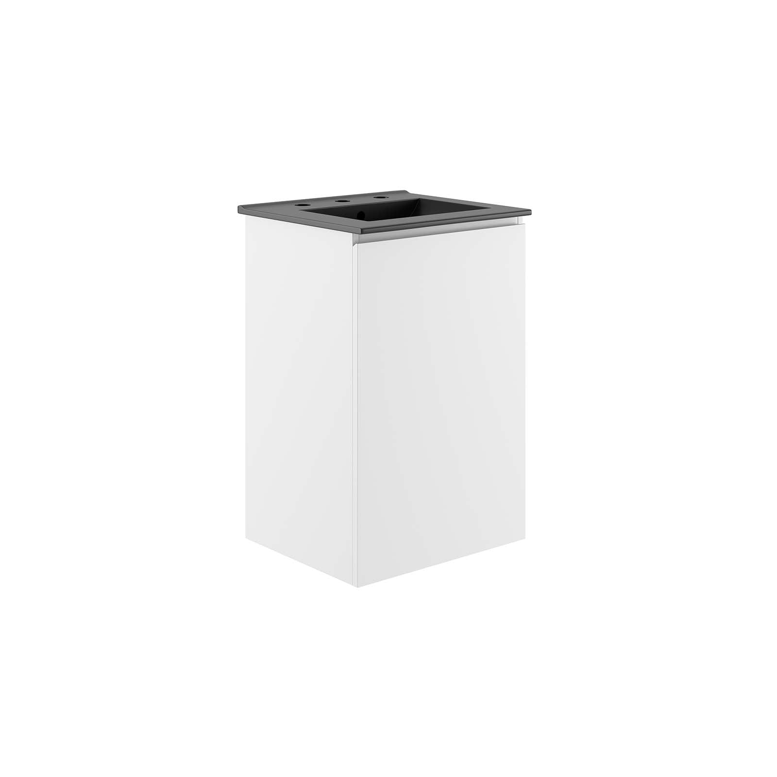 Modway Bathroom Vanity - Bryn 18" Wall-Mount Bathroom Vanity White Black