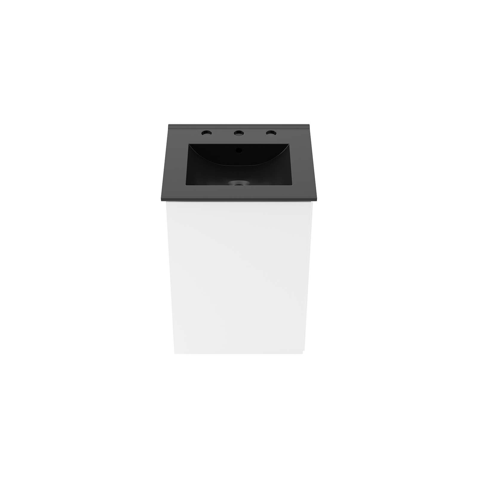 Modway Bathroom Vanity - Bryn 18" Wall-Mount Bathroom Vanity White Black
