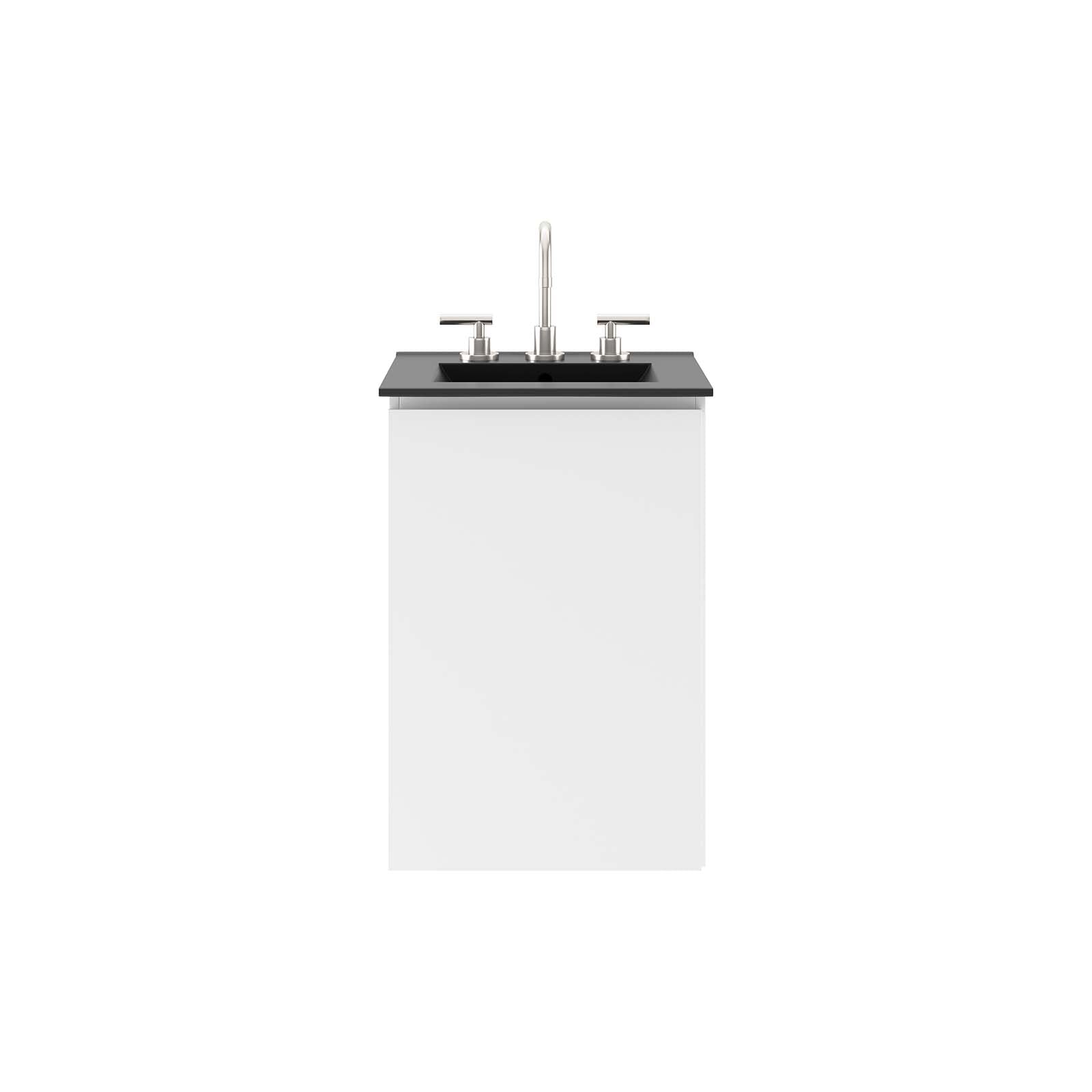 Modway Bathroom Vanity - Bryn 18" Wall-Mount Bathroom Vanity White Black