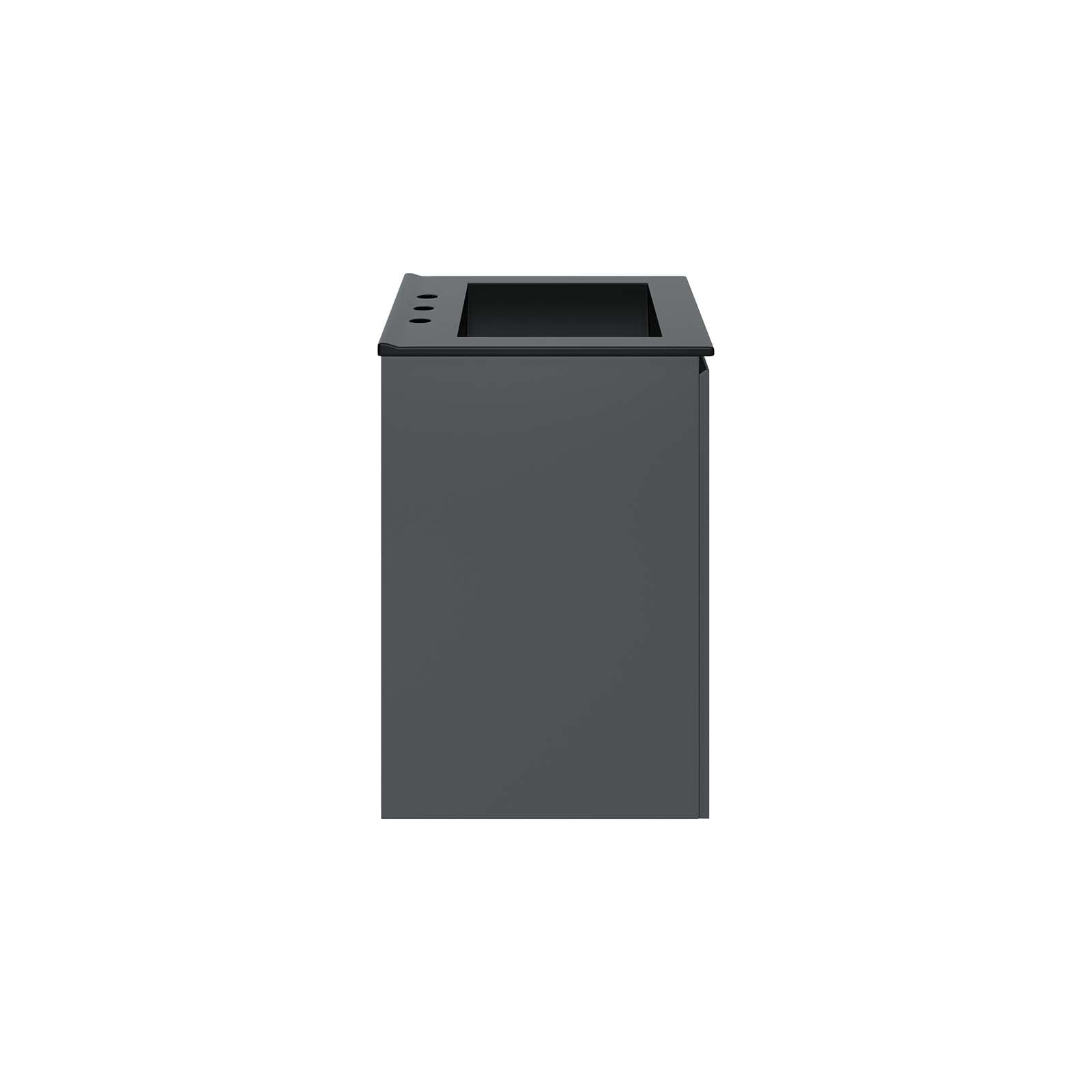 Modway Bathroom Vanity - Bryn 24" Wall-Mount Bathroom Vanity Gray Black