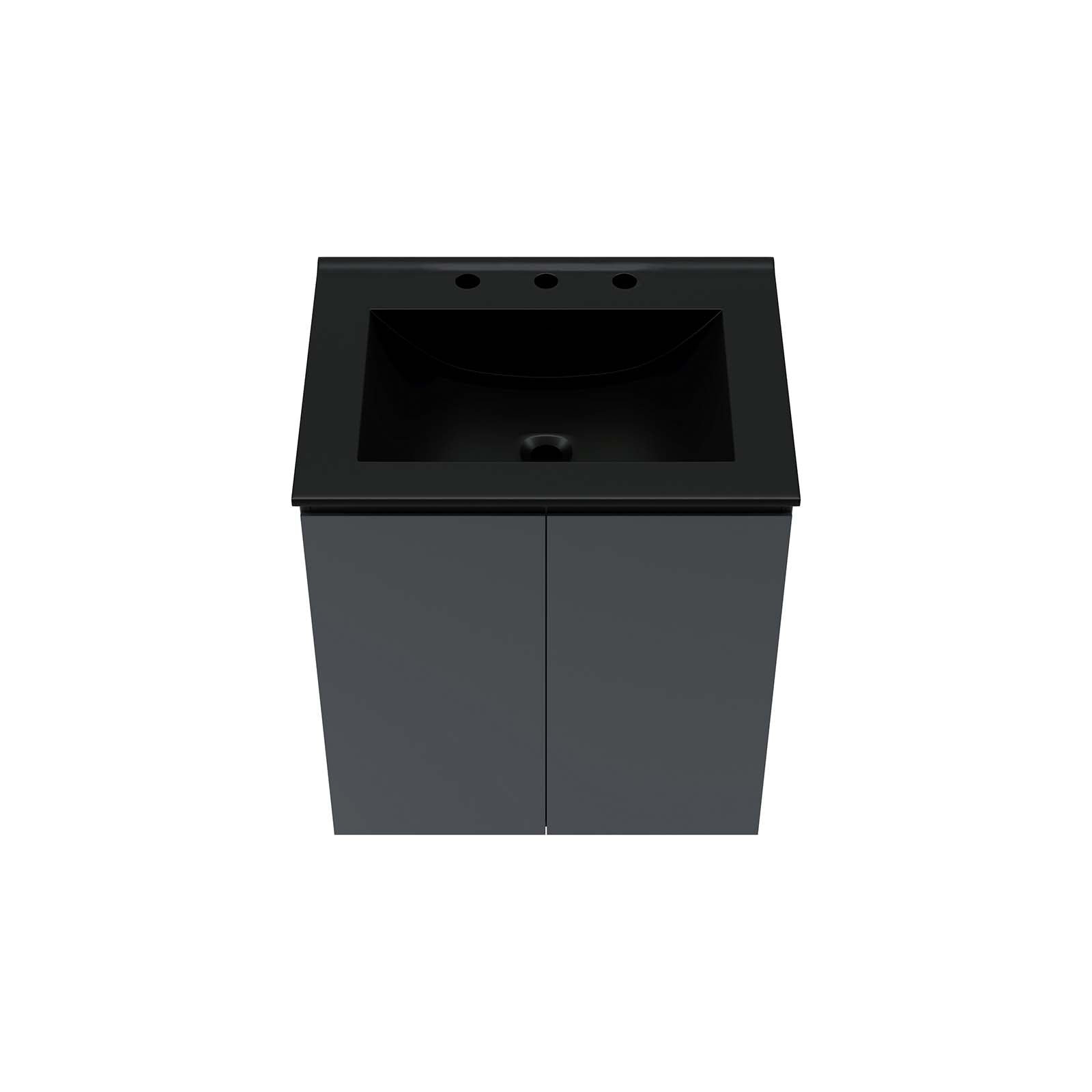 Modway Bathroom Vanity - Bryn 24" Wall-Mount Bathroom Vanity Gray Black