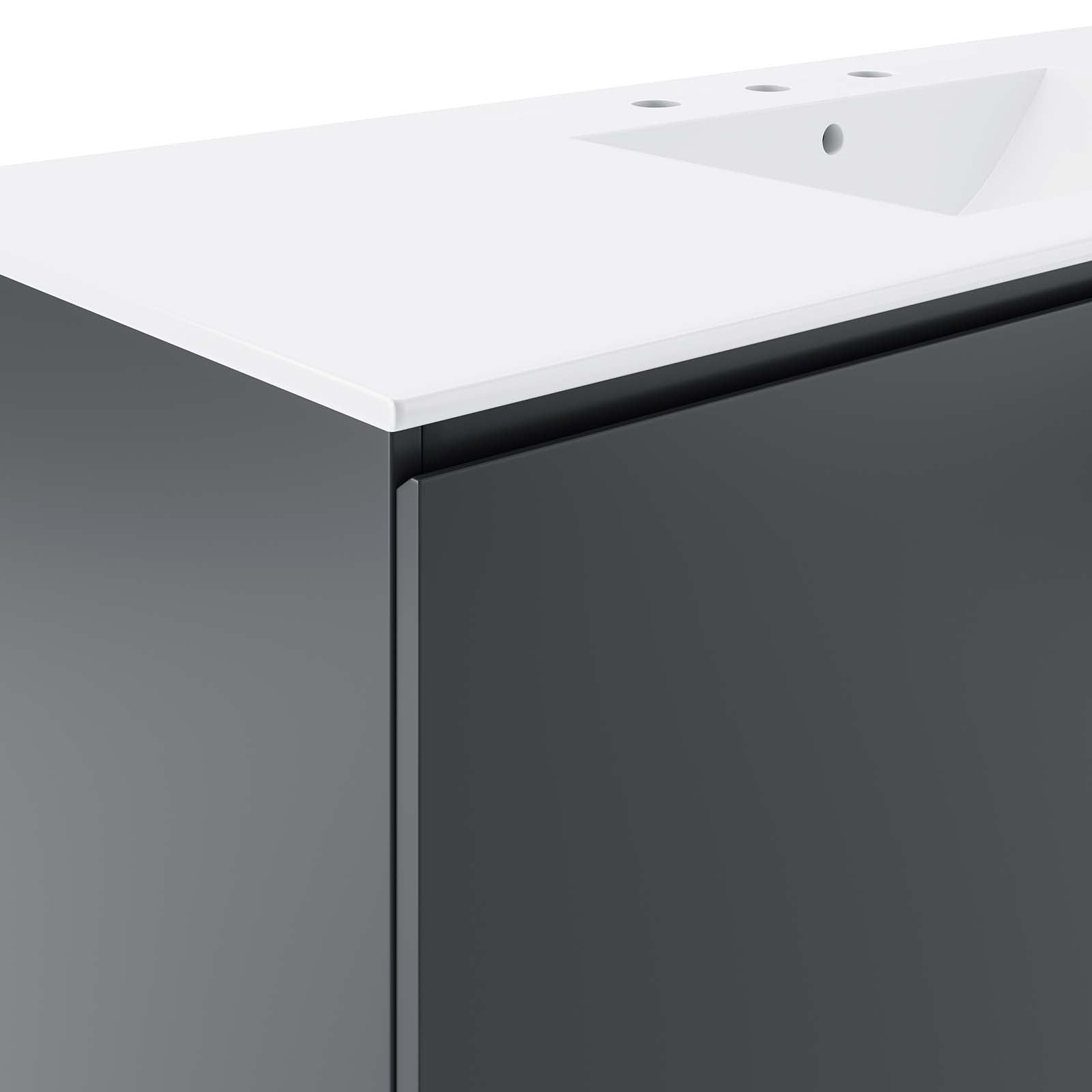 Modway Bathroom Vanity - Bryn 48" Wall-Mount Bathroom Vanity Gray White