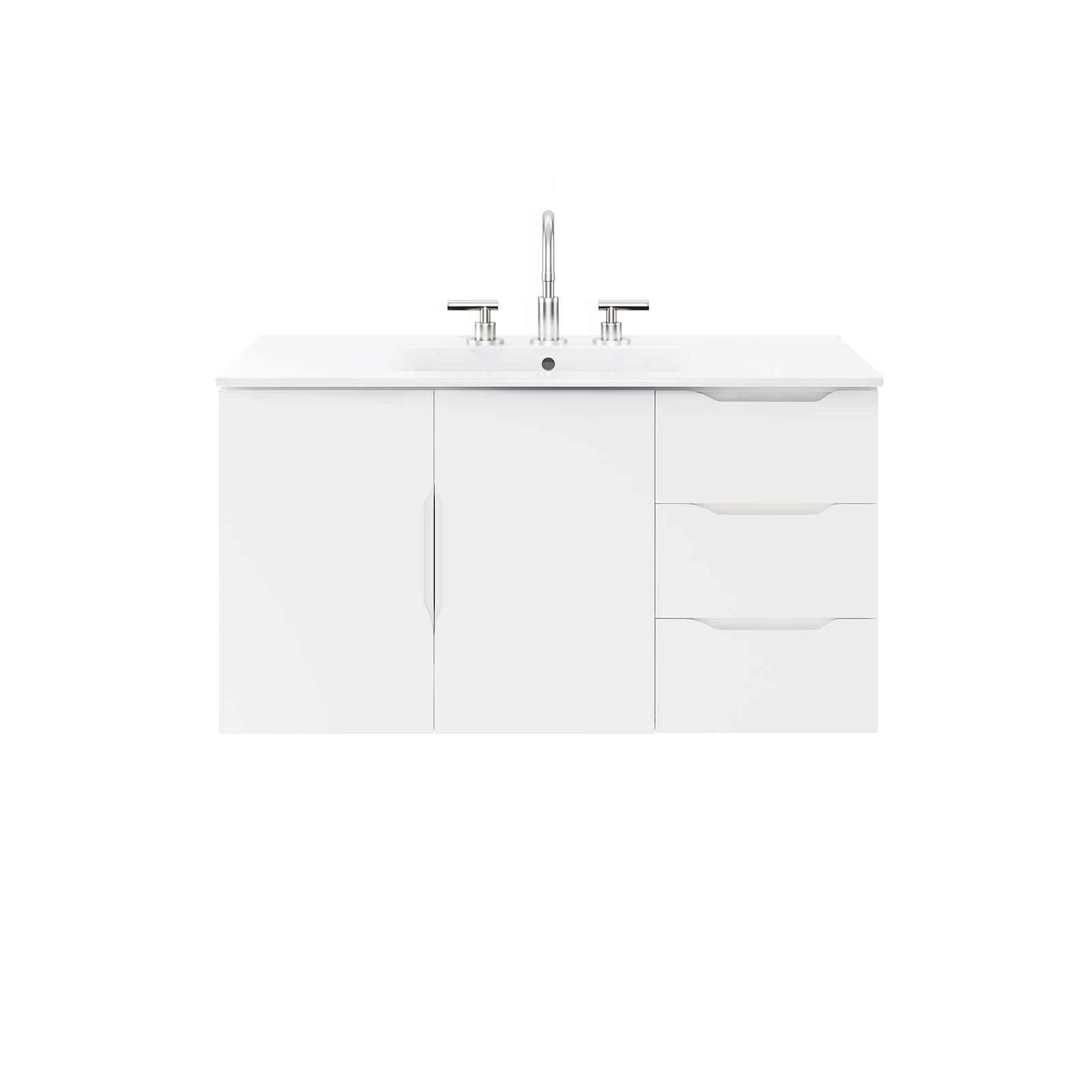 Modway Bathroom Vanity - Vitality 36" Bathroom Vanity White White