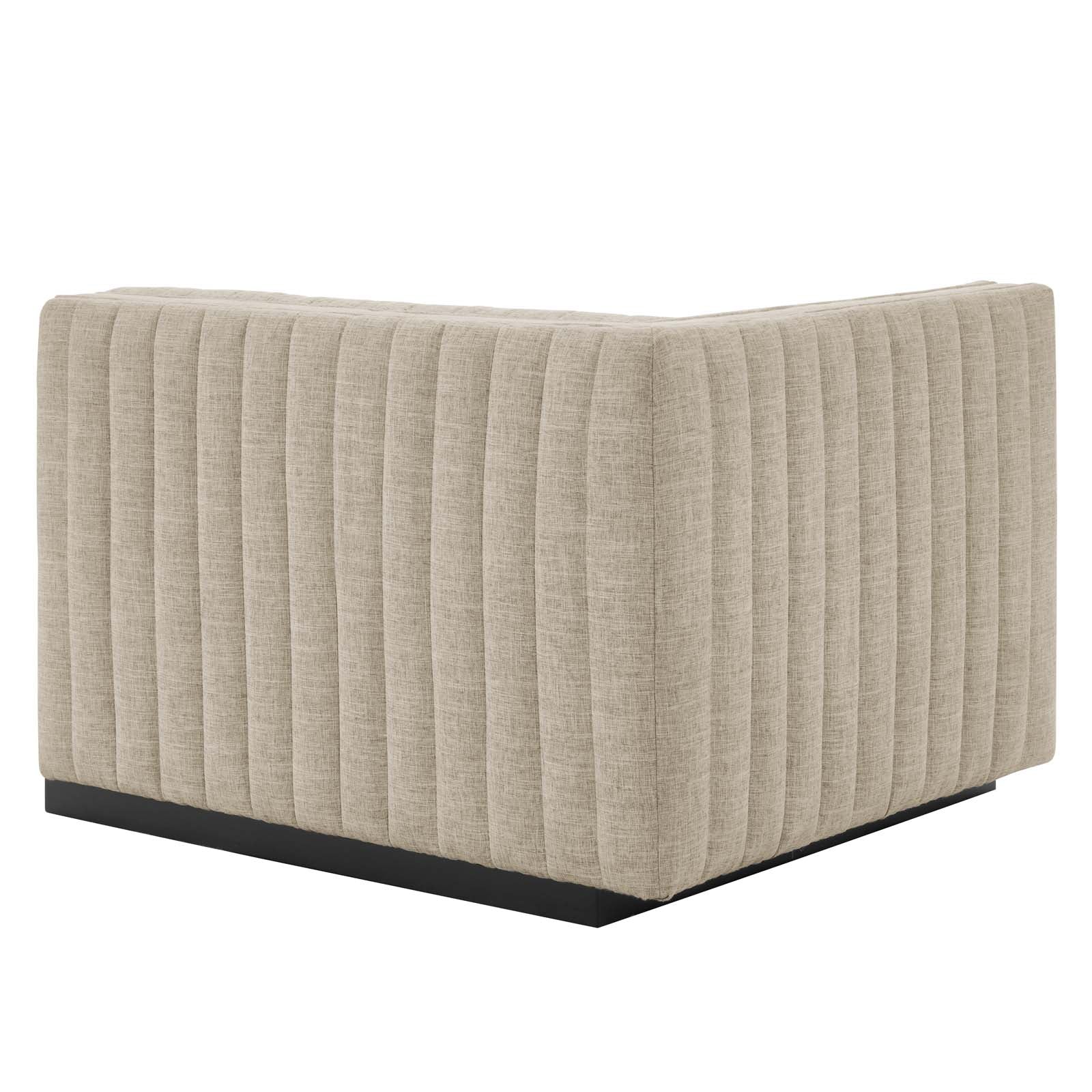 Modway Loveseats - Conjure Channel Tufted Upholstered Fabric Loveseat Black Beige