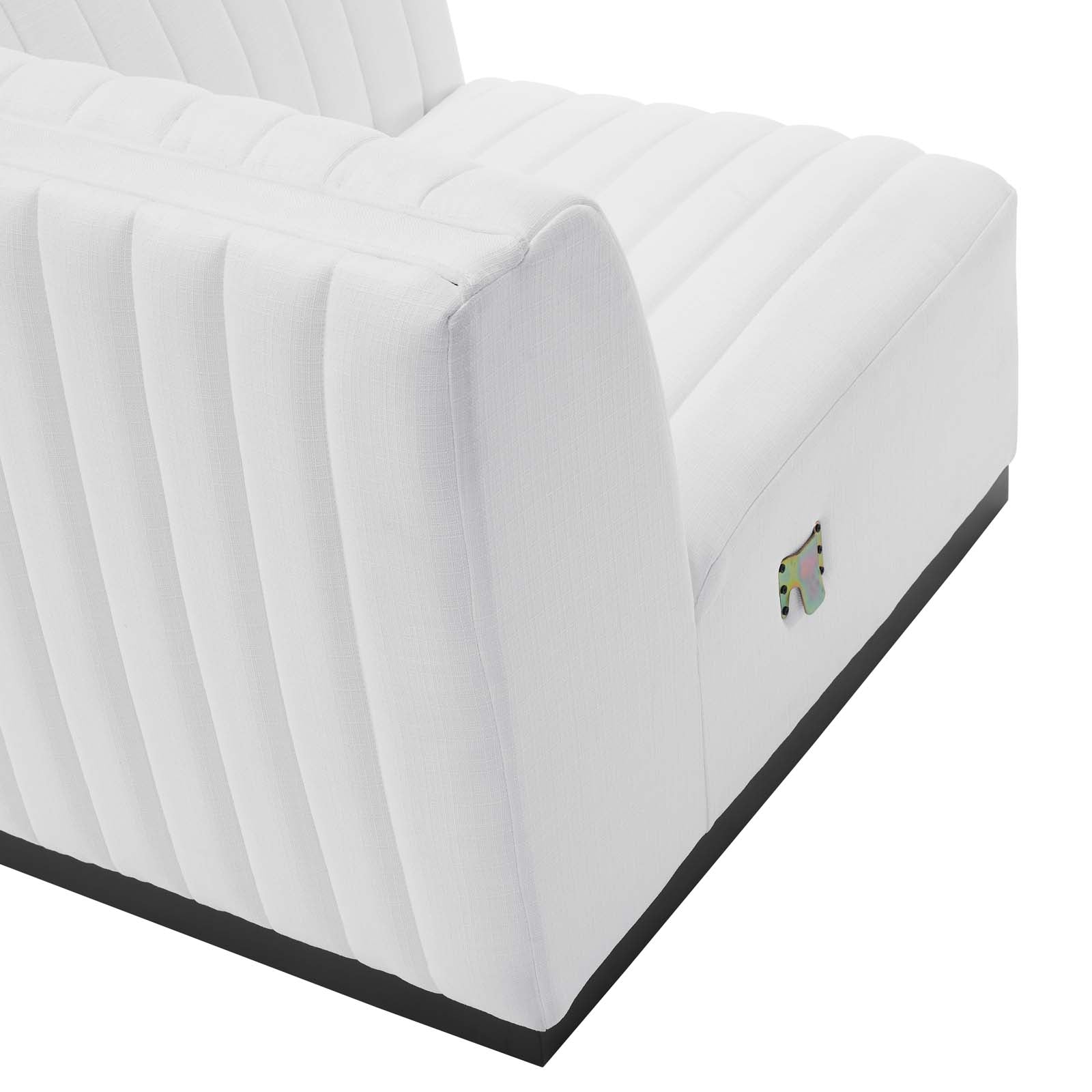 Modway Sofas & Couches - Conjure Channel Tufted Upholstered Fabric Sofa Black White