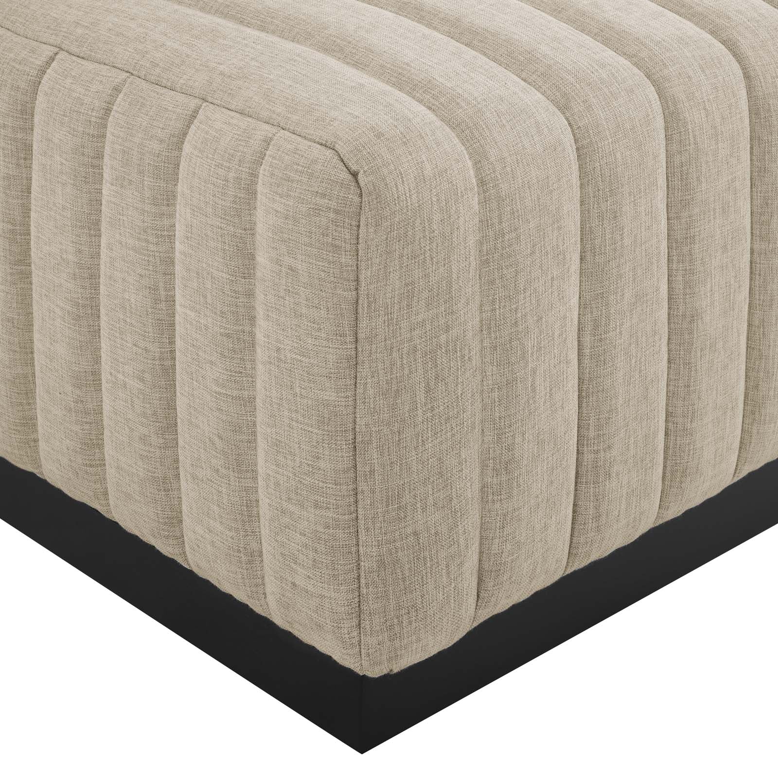 Modway Sectional Sofas - Conjure Channel Tufted Upholstered Fabric 5-Piece Sectional Black Beige