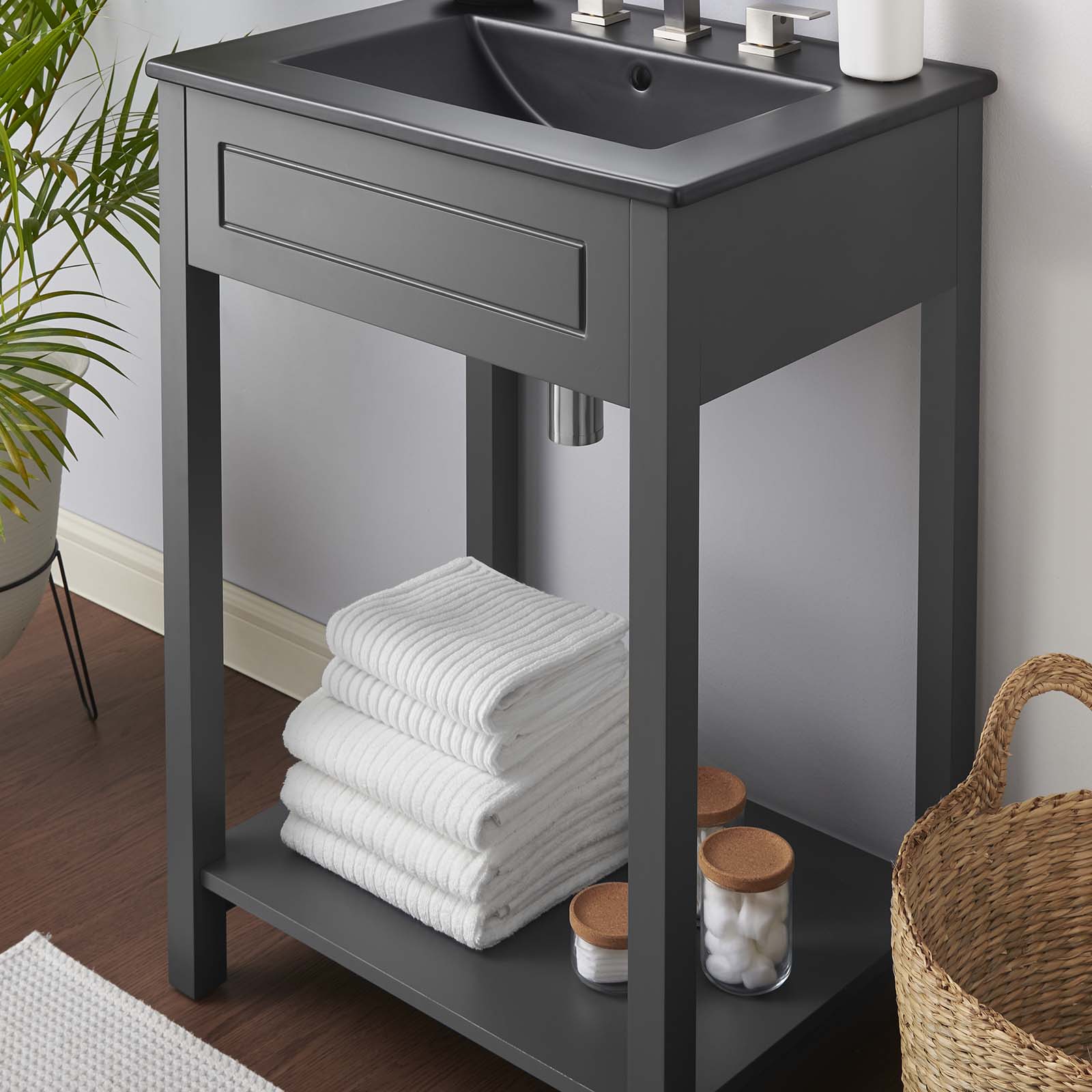 Modway Bathroom Vanity - Altura 24" Bathroom Vanity Gray Black