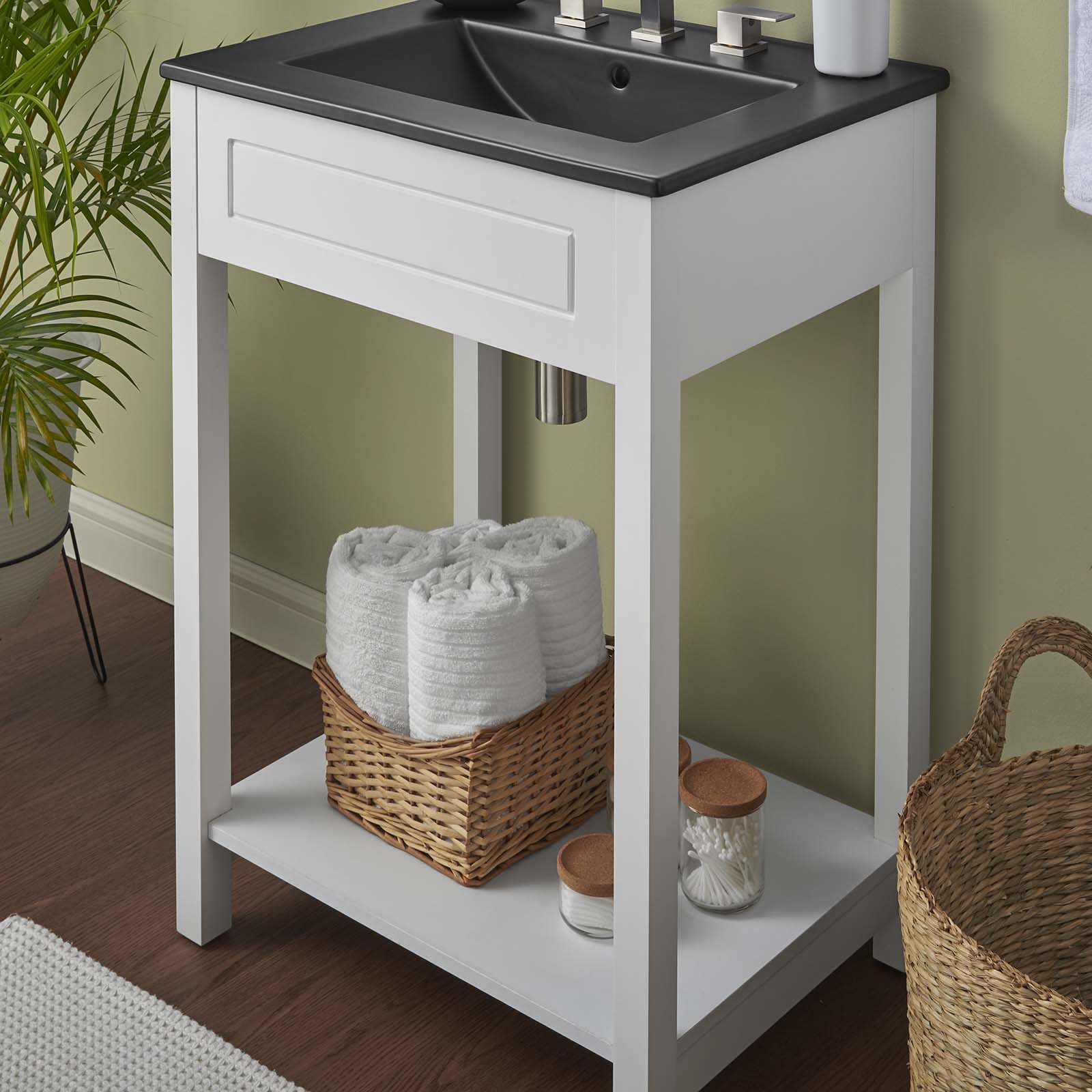Modway Bathroom Vanity - Altura 24" Bathroom Vanity White Black