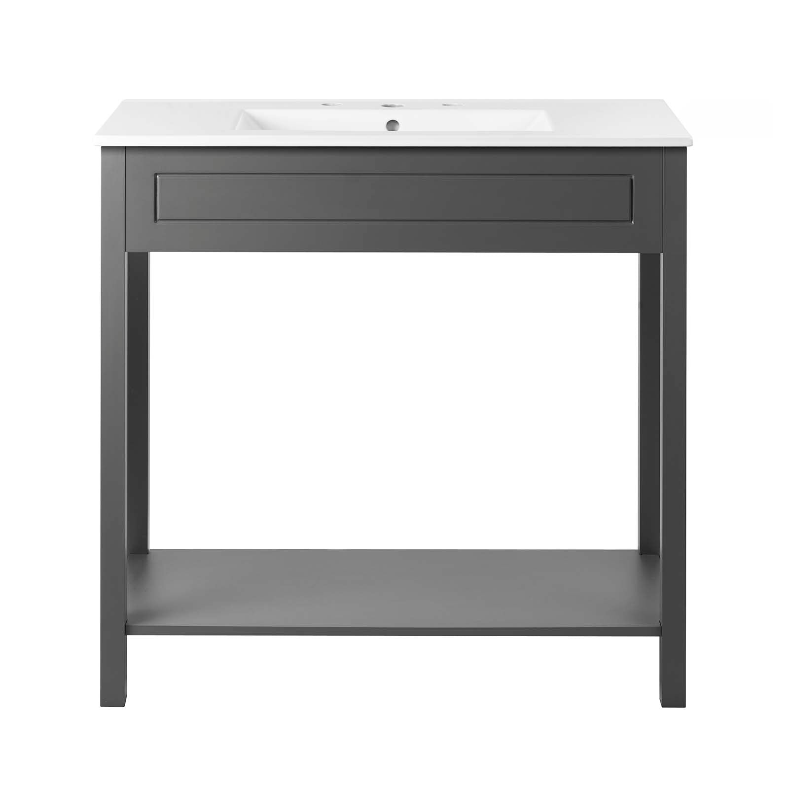 Modway Bathroom Vanity - Altura 36" Bathroom Vanity Gray White