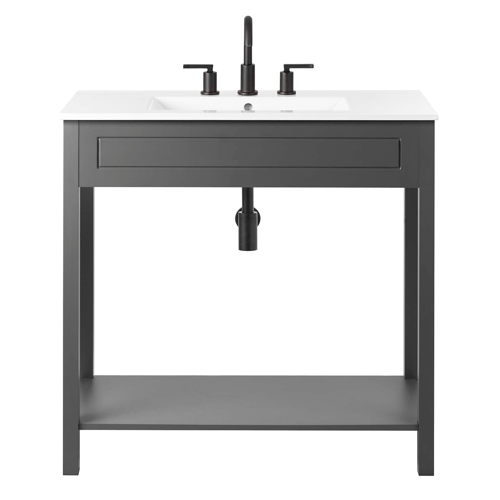 Modway Bathroom Vanity - Altura 36" Bathroom Vanity Gray White