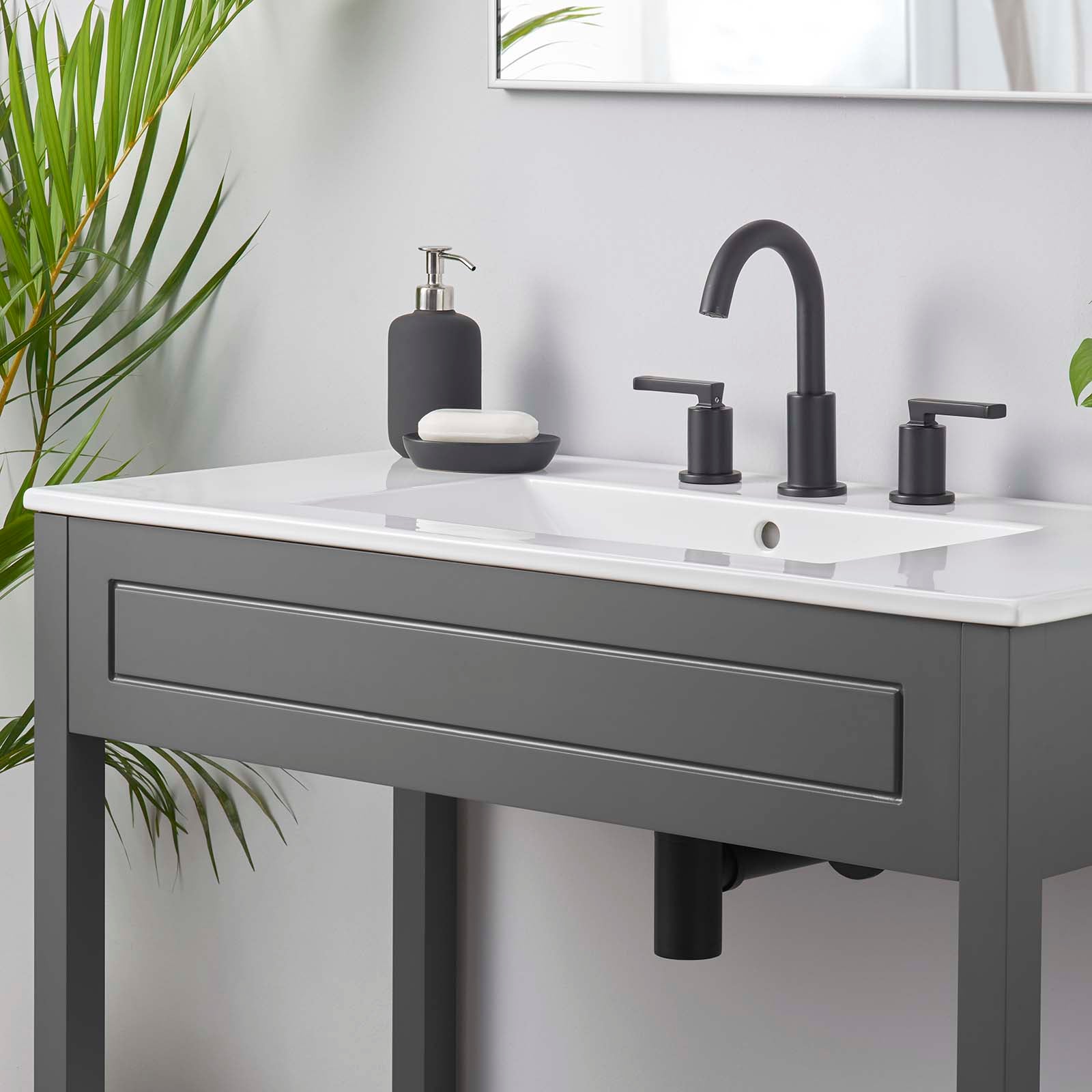 Modway Bathroom Vanity - Altura 36" Bathroom Vanity Gray White