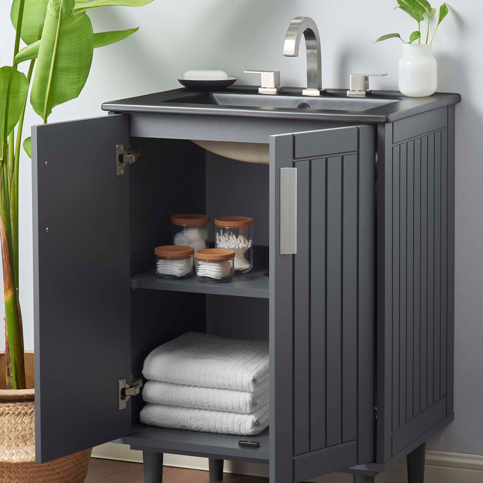 Modway Bathroom Vanity - Augusta 24" Bathroom Vanity Gray Black