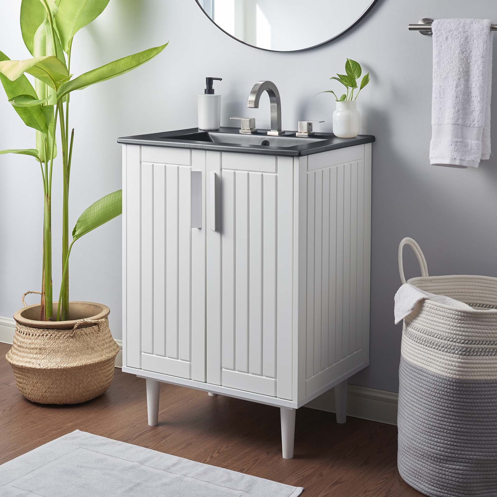 Modway Bathroom Vanity - Augusta 24" Bathroom Vanity White Black