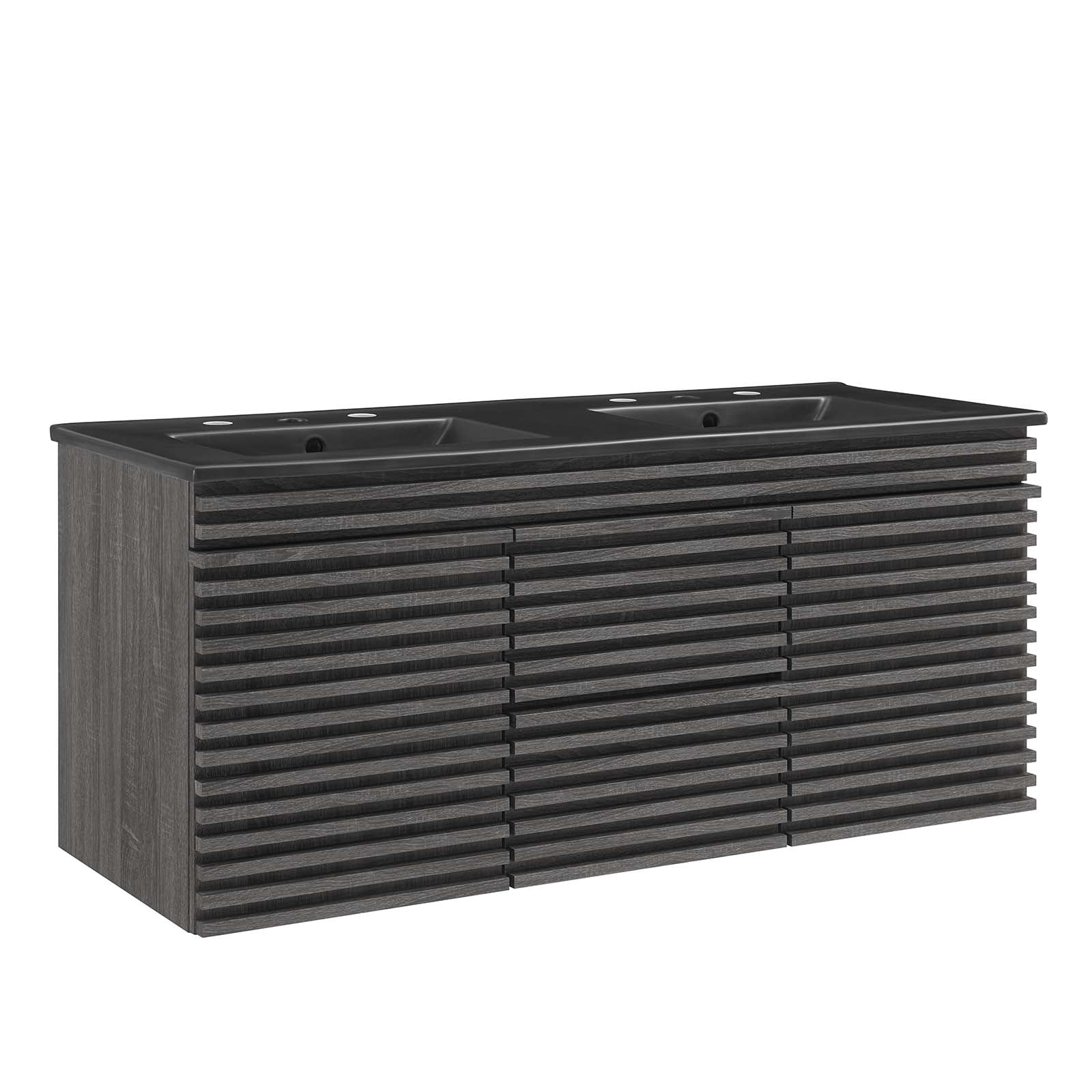 Modway Bathroom Vanity - Render-48"-Wall-Mount-Bathroom-Vanity-Charcoal-Black