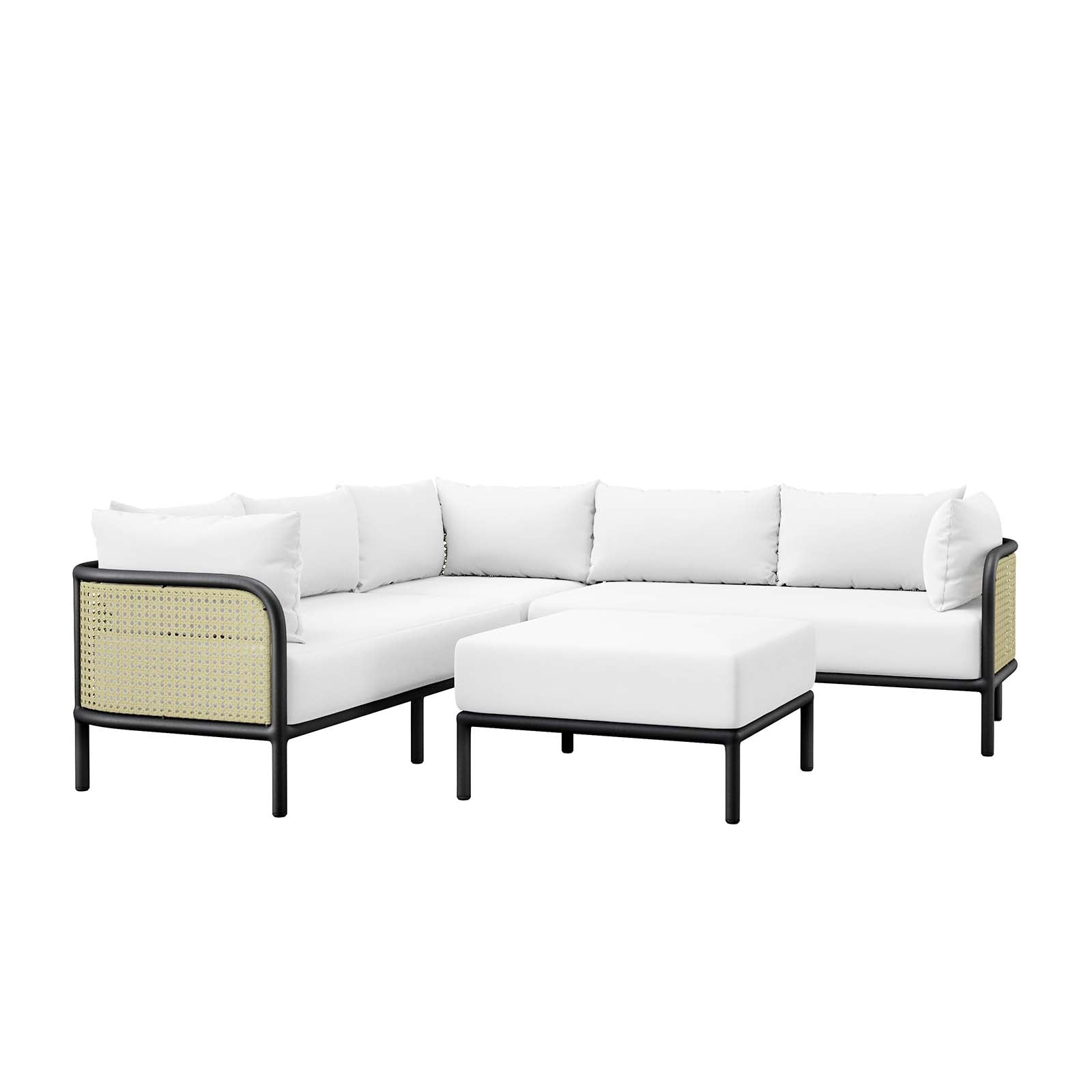 Modway Outdoor Sofas - Hanalei Outdoor Patio 4-Piece Sectional Ivory White