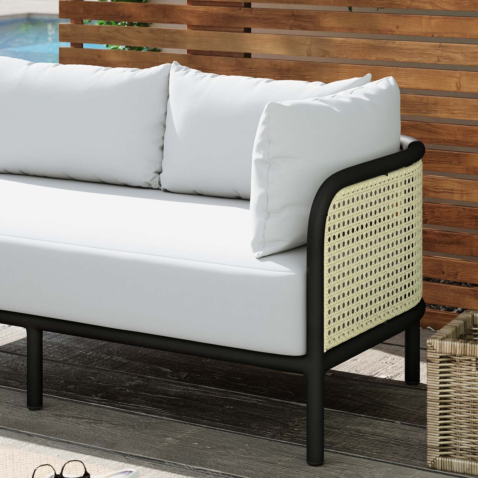 Modway Outdoor Sofas - Hanalei Outdoor Patio 4-Piece Sectional Ivory White