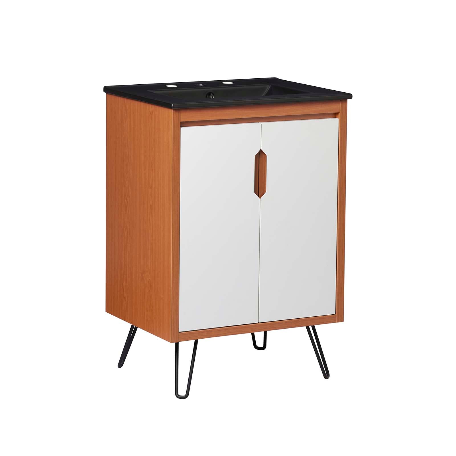 Modway Bathroom Vanity - Energize 24" Bathroom Vanity Cherry White Black
