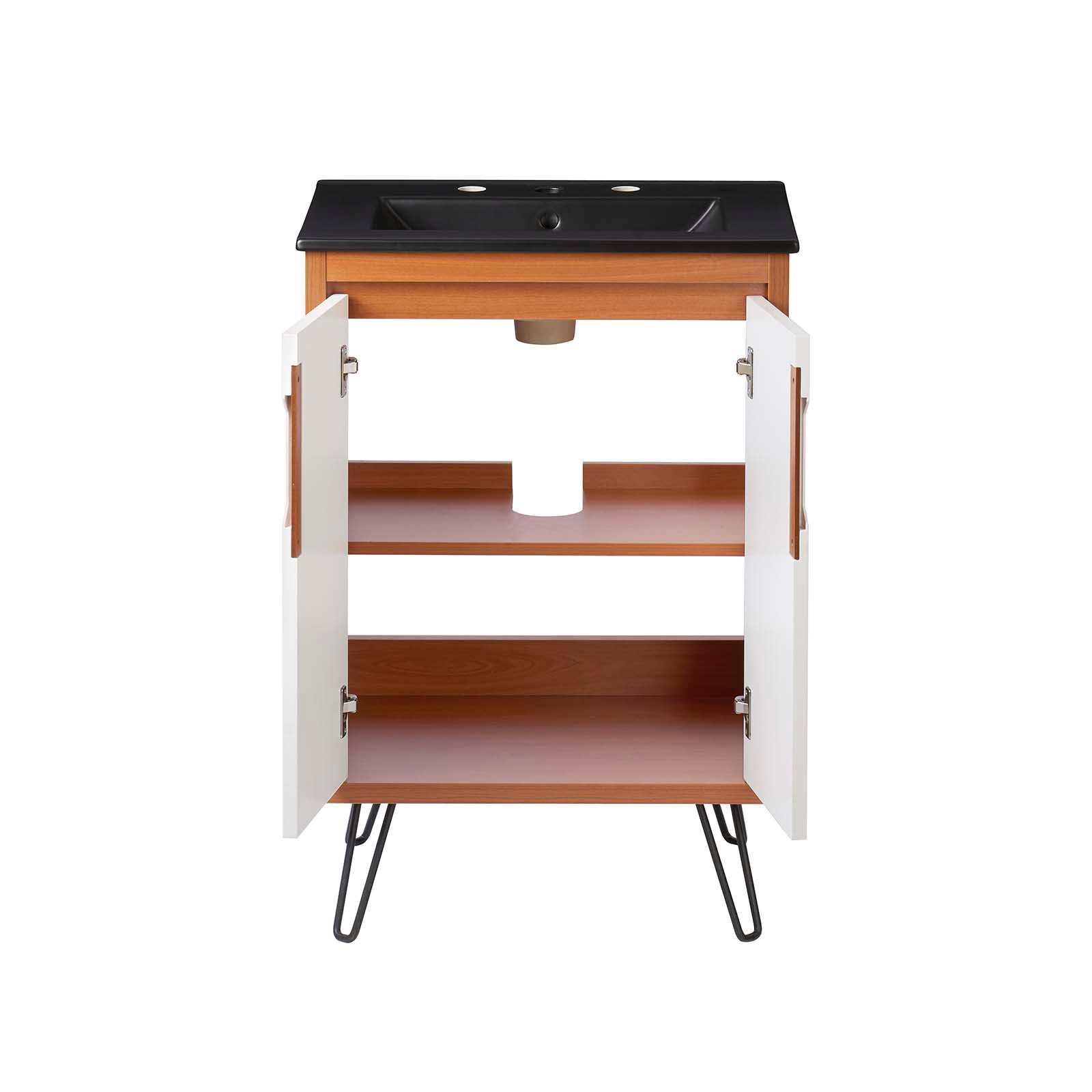 Modway Bathroom Vanity - Energize 24" Bathroom Vanity Cherry White Black
