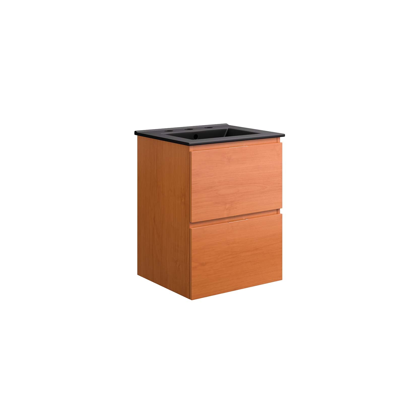 Modway Bathroom Vanity - Scenic 18" Wall-Mount Bathroom Vanity Cherry Black
