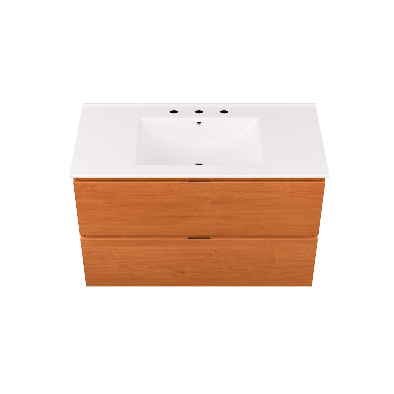 Modway Bathroom Vanity - Scenic 36" Wall-Mount Bathroom Vanity Cherry | White