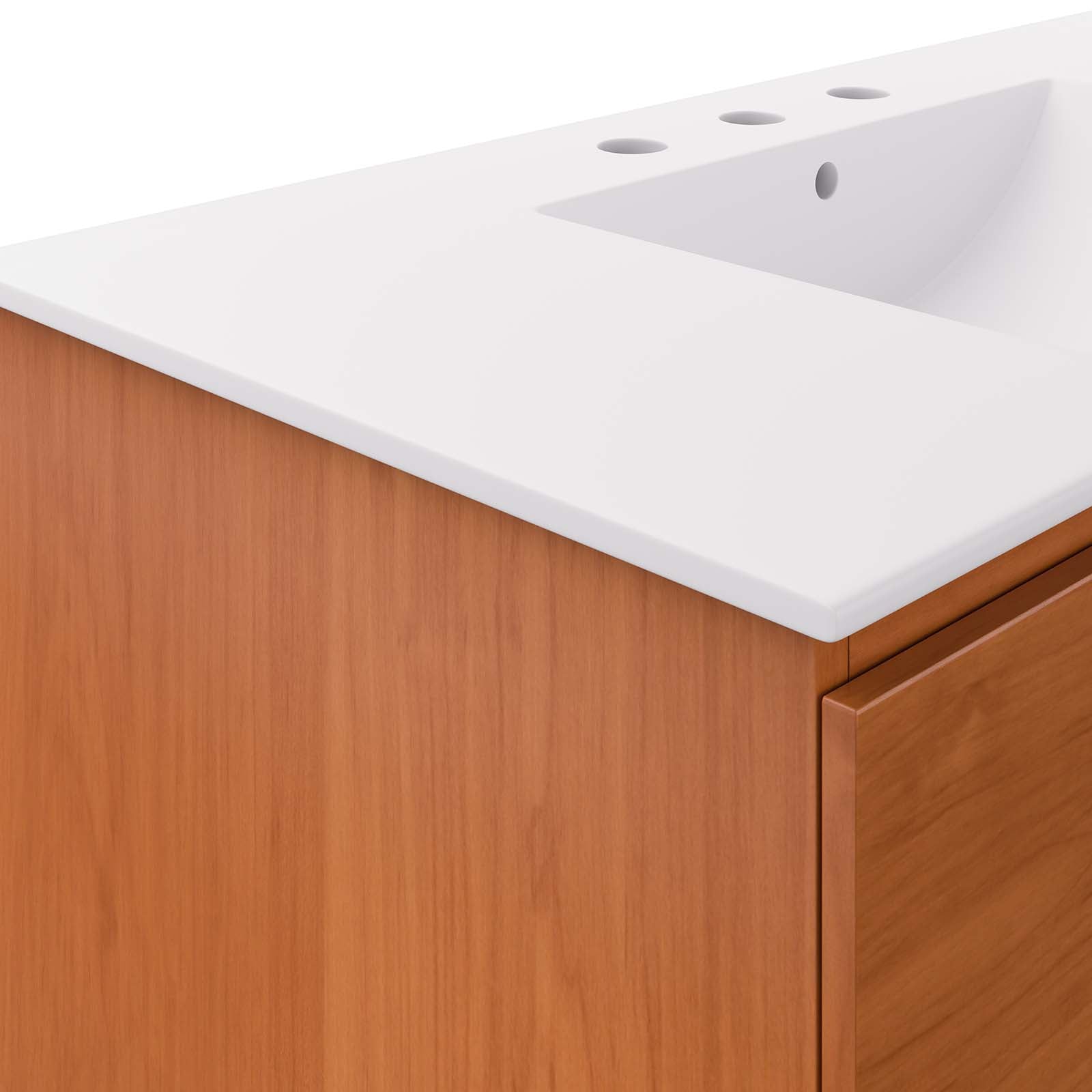 Modway Bathroom Vanity - Scenic 36" Wall-Mount Bathroom Vanity Cherry | White