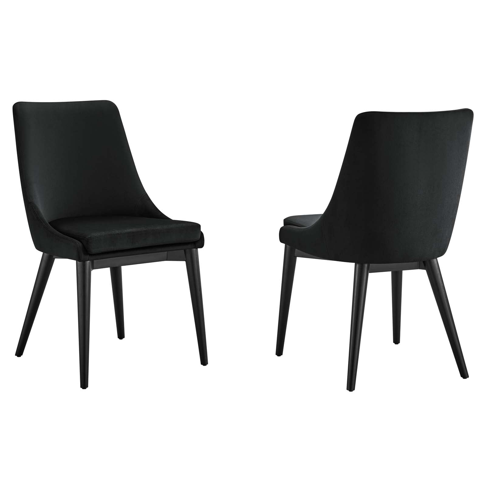 Modway Dining Chairs - Viscount Accent Performance Velvet Dining Chairs Set Of 2 Black