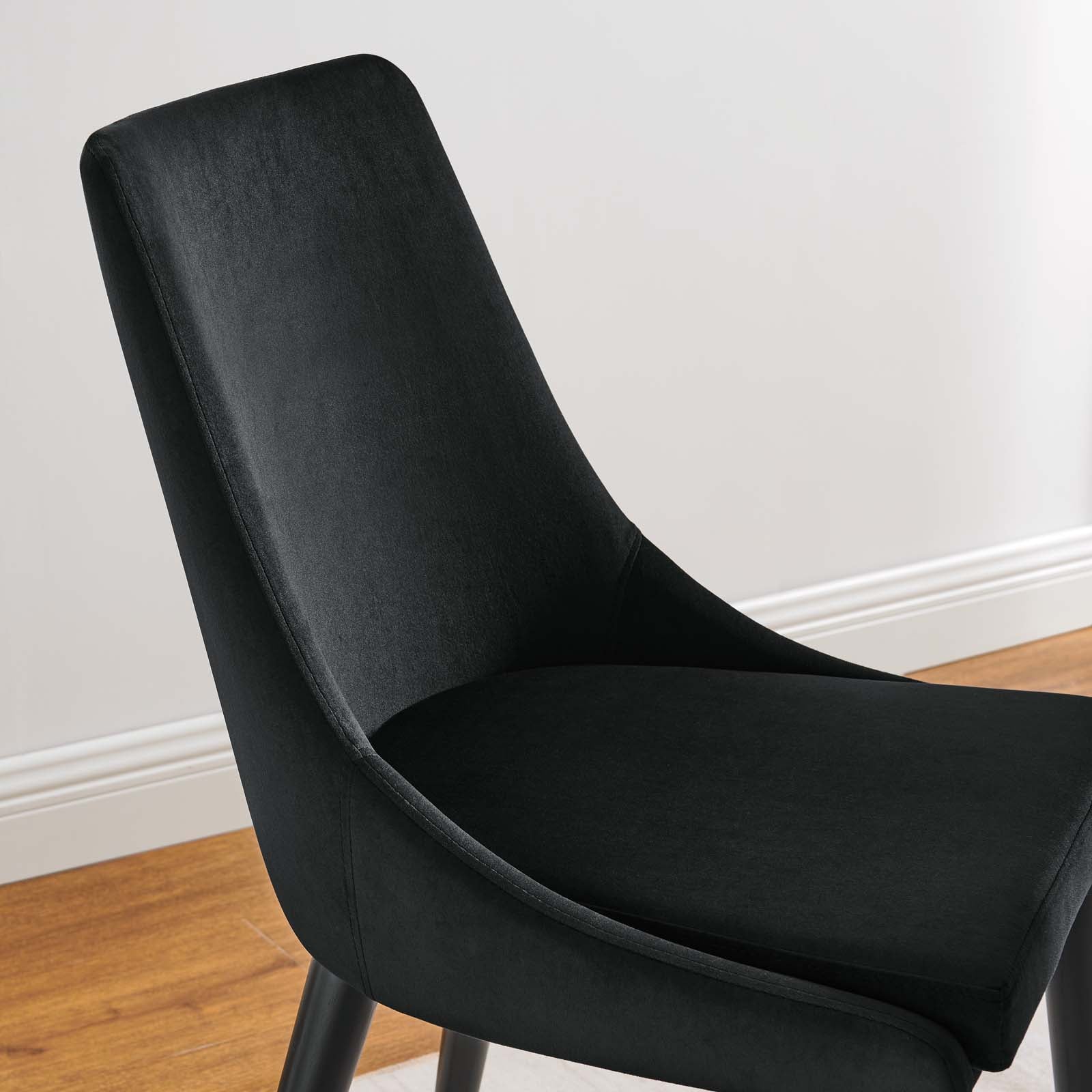 Modway Dining Chairs - Viscount Accent Performance Velvet Dining Chairs Set Of 2 Black
