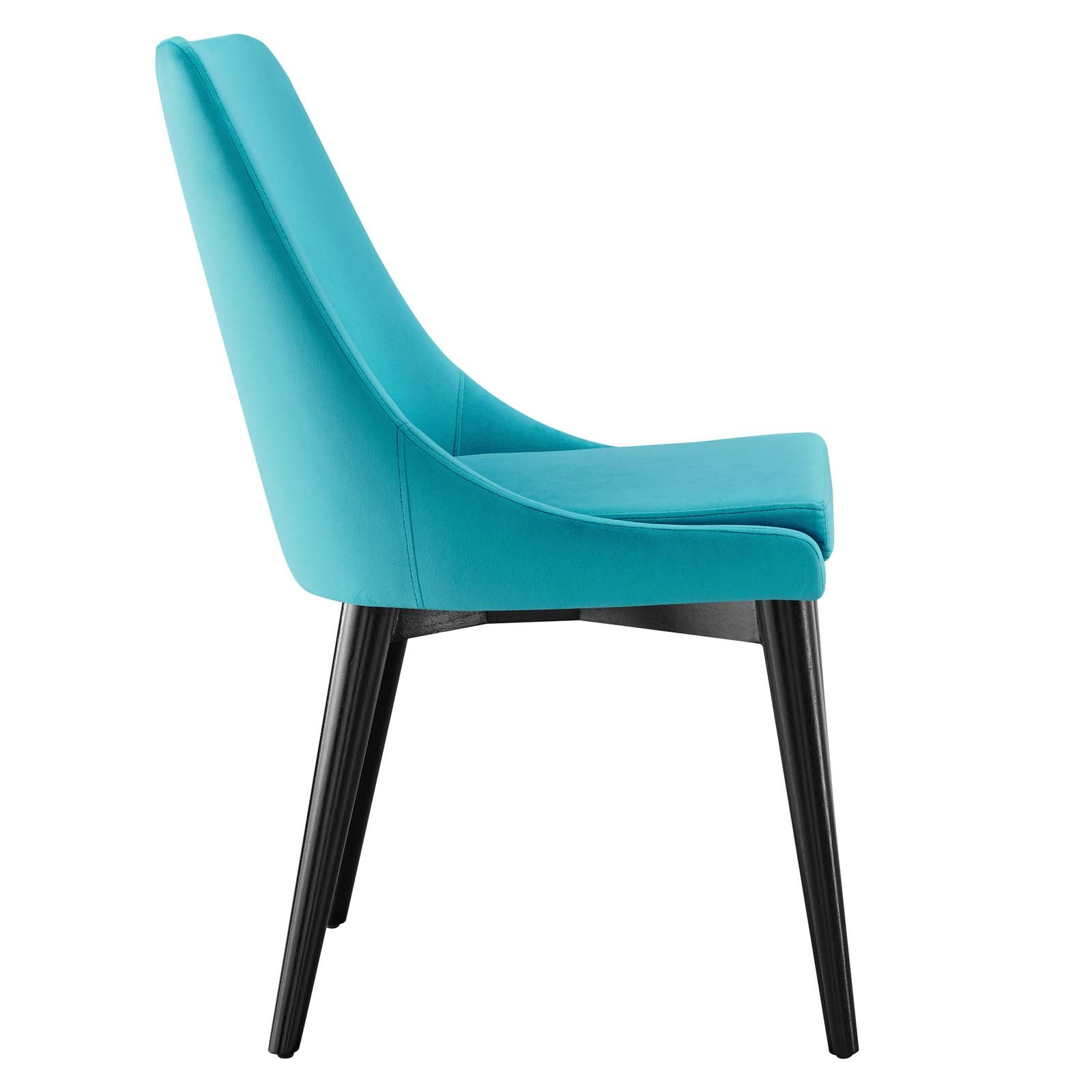 Modway Dining Chairs - Viscount Accent Performance Velvet Dining Chairs Set Of 2 Blue