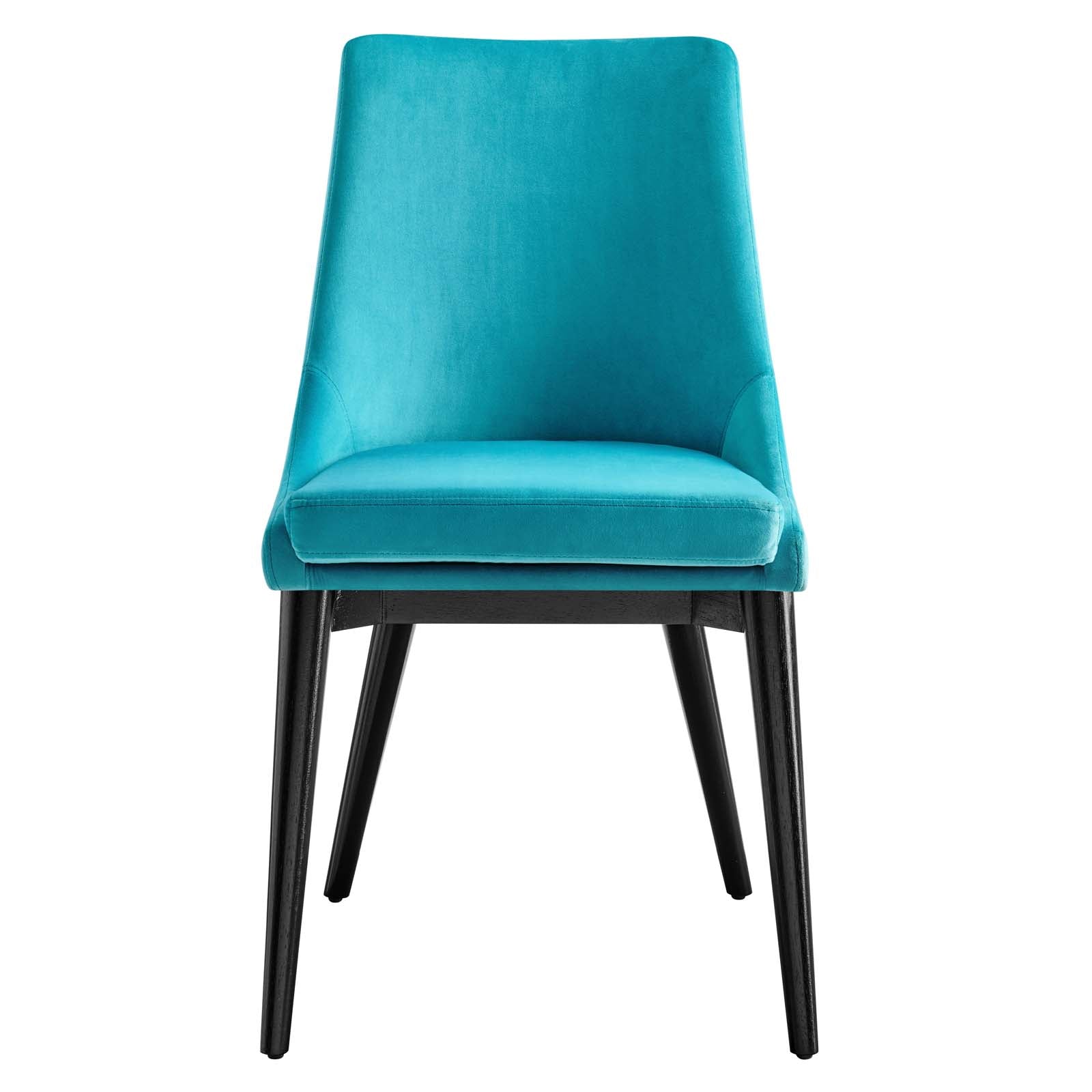 Modway Dining Chairs - Viscount Accent Performance Velvet Dining Chairs Set Of 2 Blue