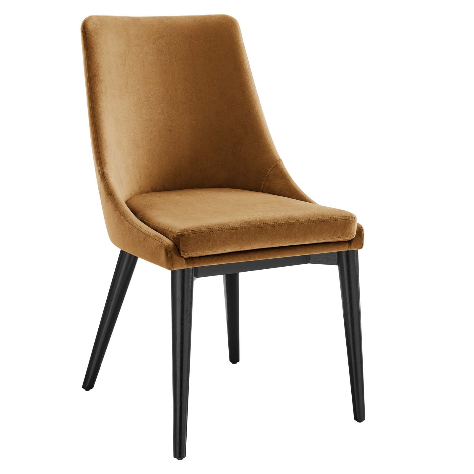 Modway Dining Chairs - Viscount Accent Performance Velvet Dining Chairs Set Of 2 Cognac