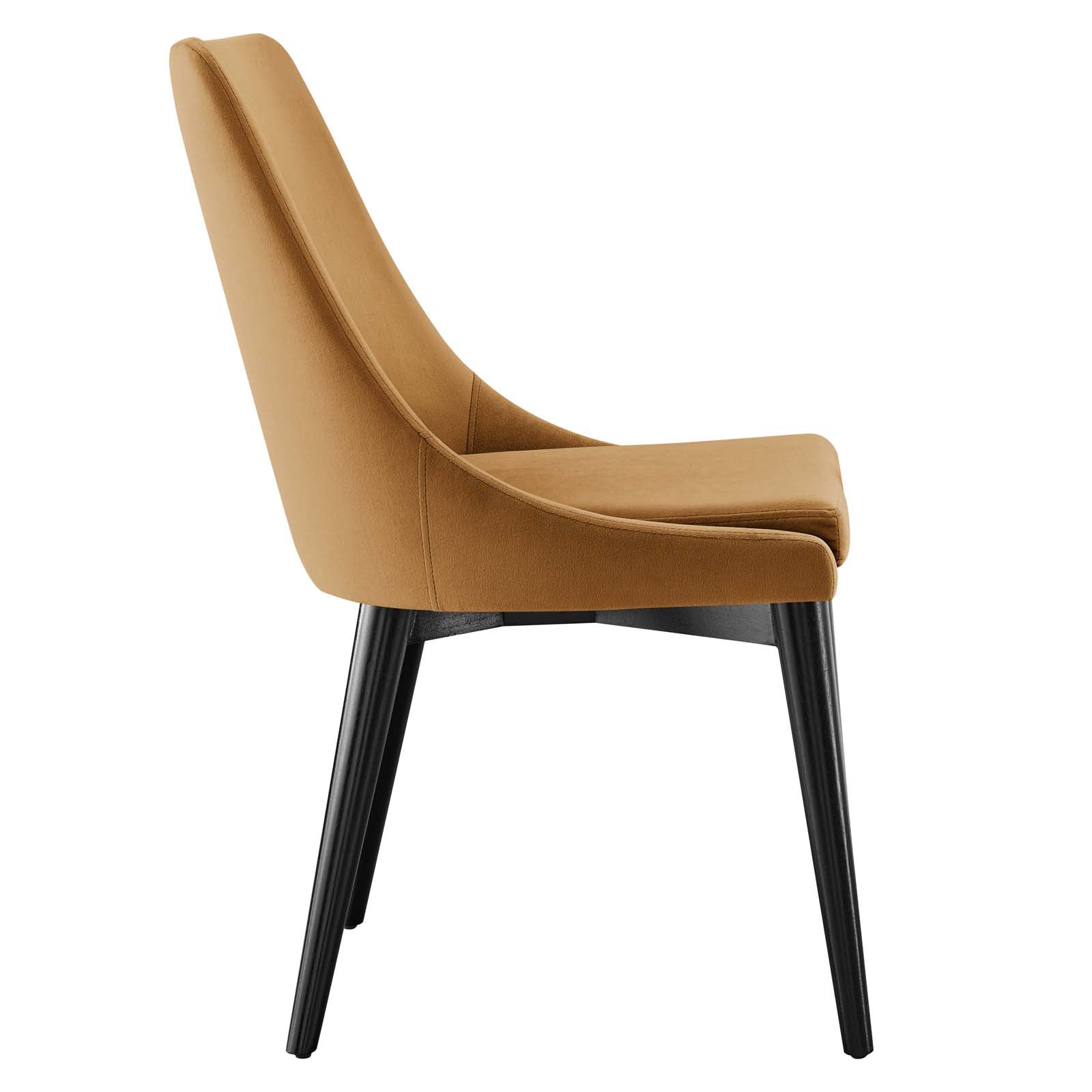 Modway Dining Chairs - Viscount Accent Performance Velvet Dining Chairs Set Of 2 Cognac