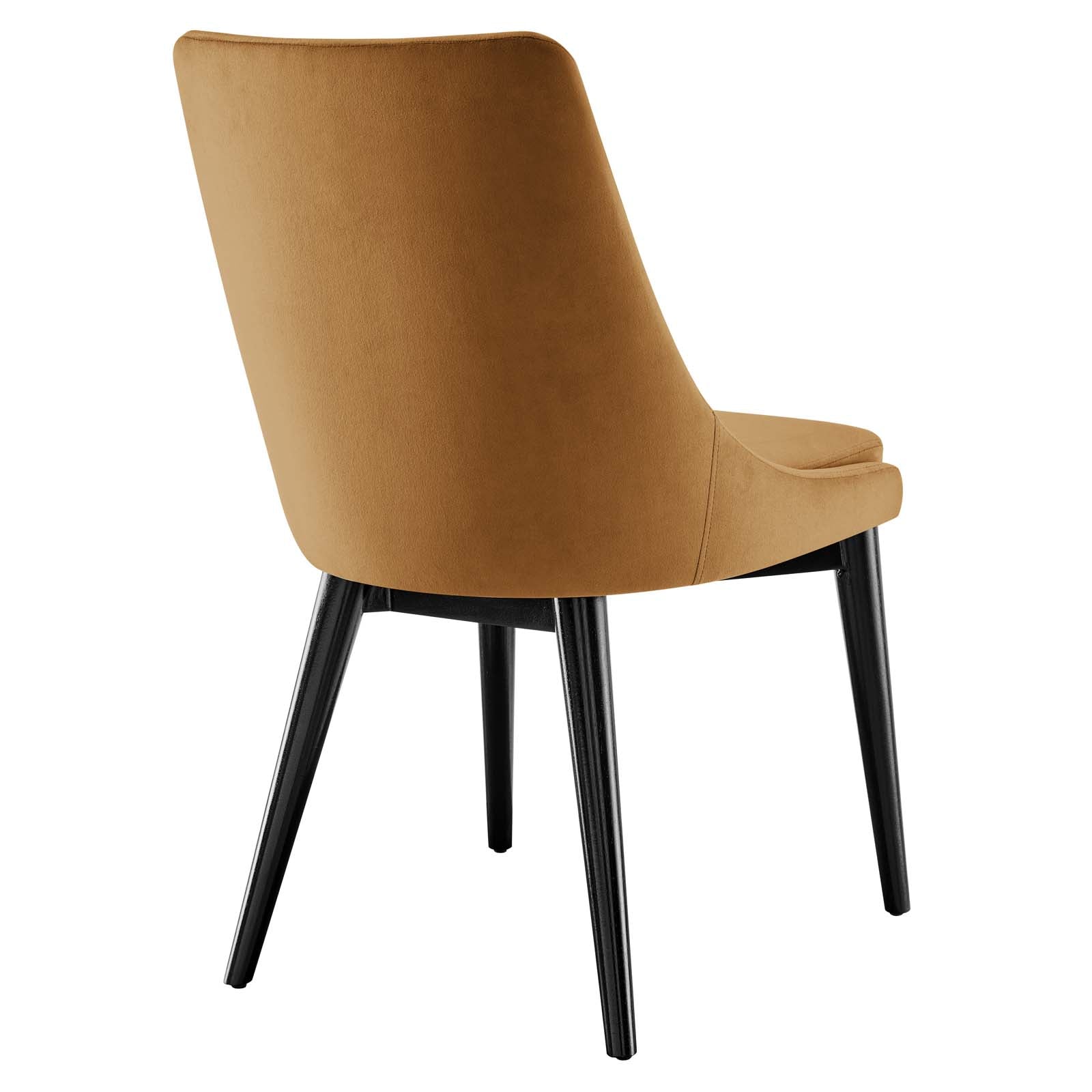 Modway Dining Chairs - Viscount Accent Performance Velvet Dining Chairs Set Of 2 Cognac