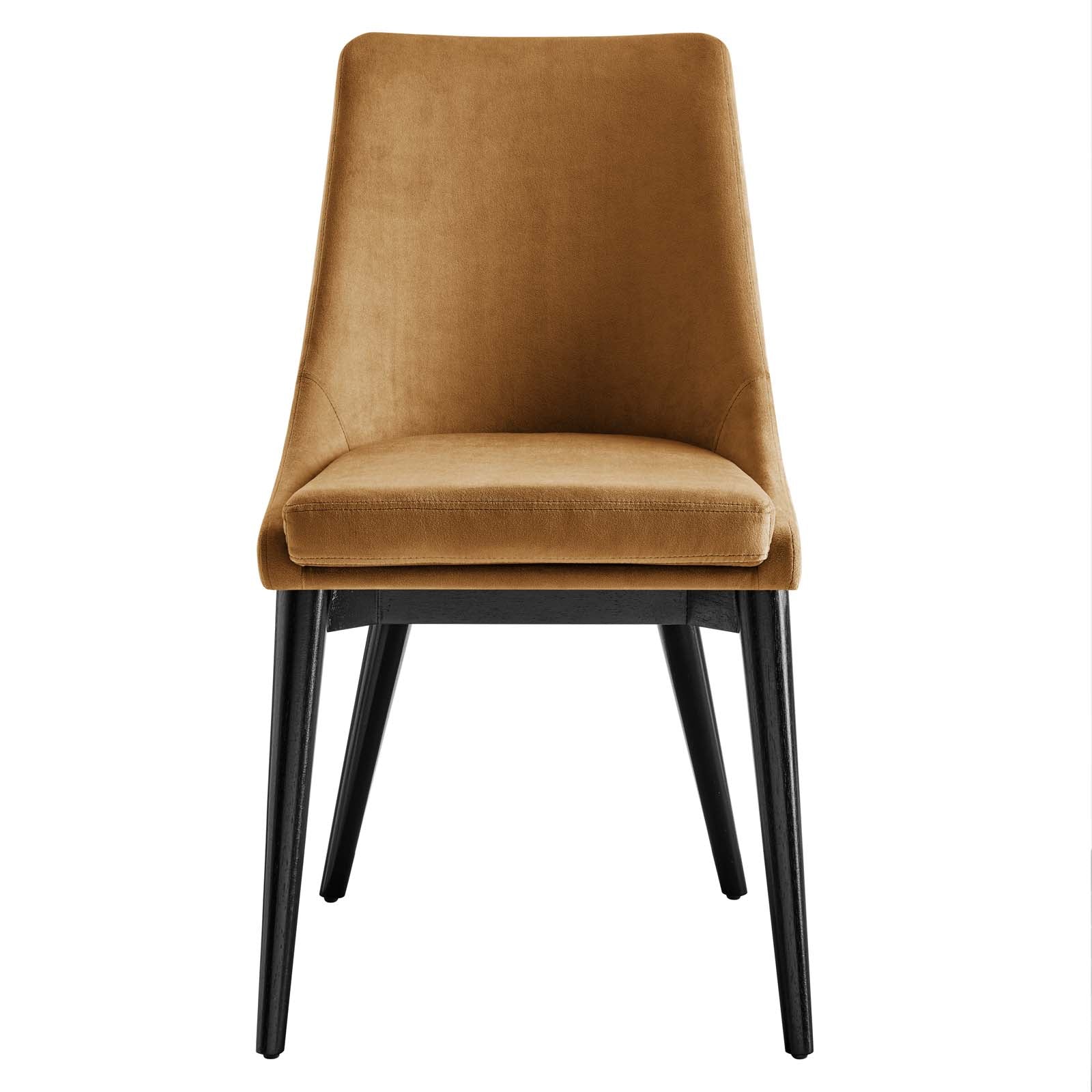 Modway Dining Chairs - Viscount Accent Performance Velvet Dining Chairs Set Of 2 Cognac