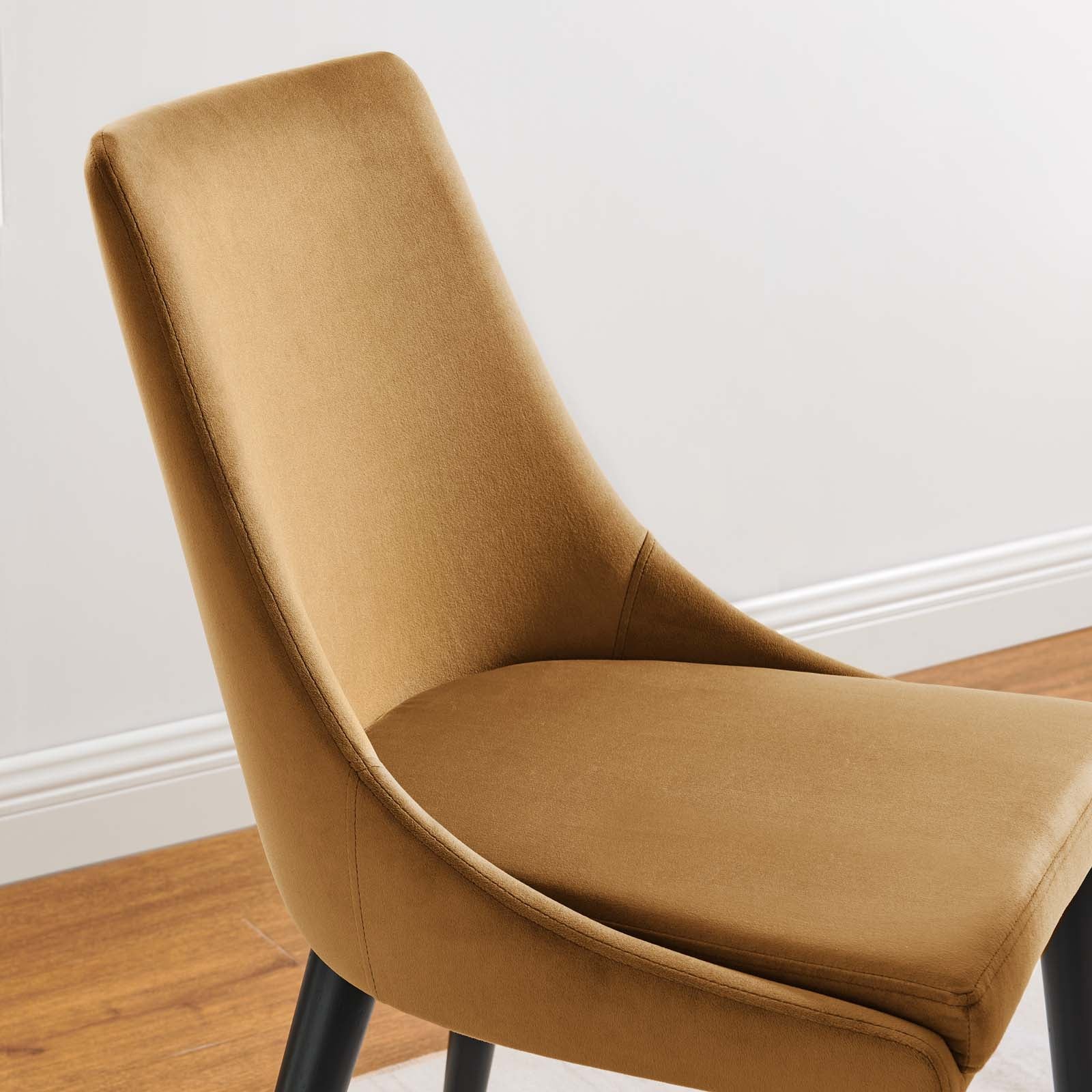 Modway Dining Chairs - Viscount Accent Performance Velvet Dining Chairs Set Of 2 Cognac