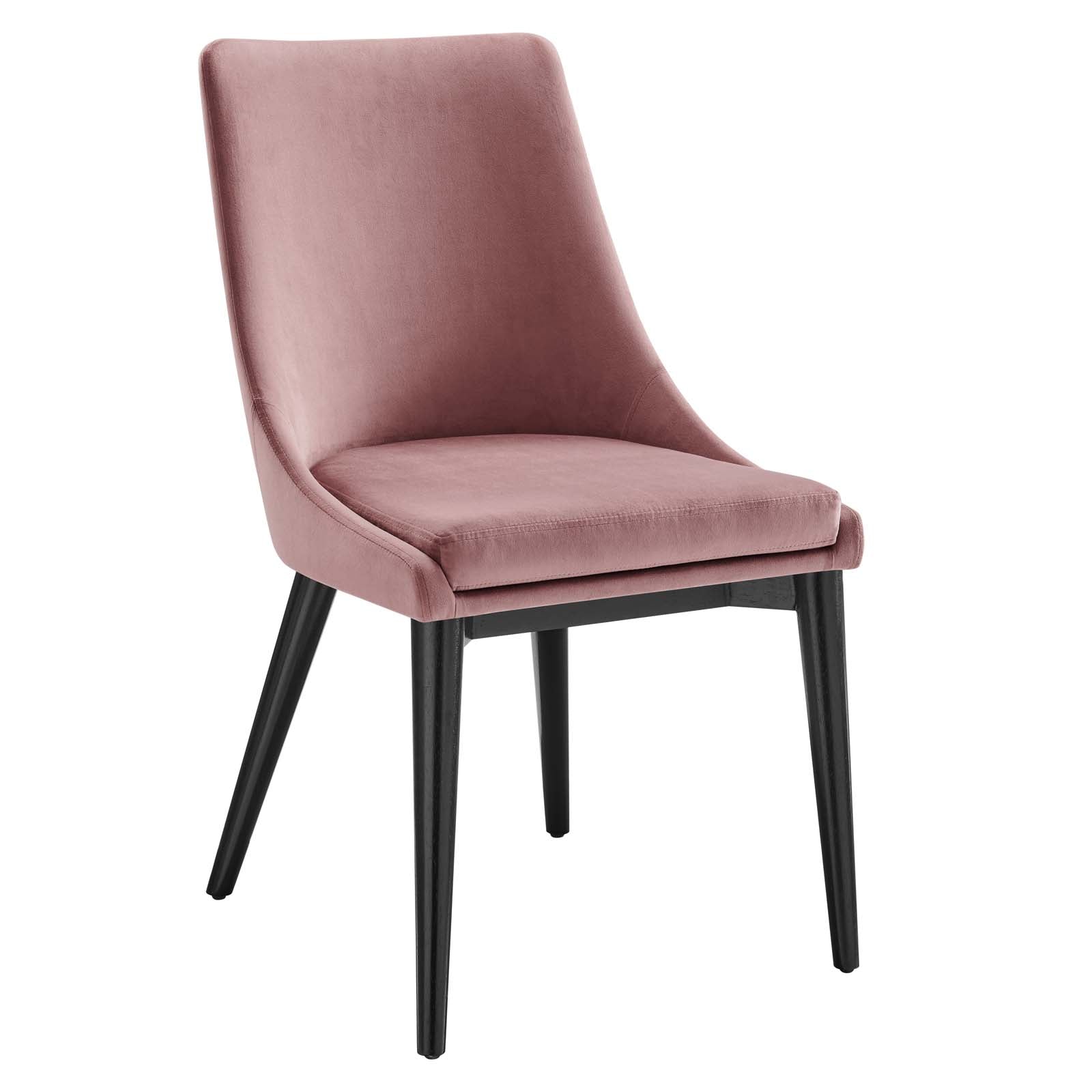 Modway Dining Chairs - Viscount Accent Performance Velvet Dining Chairs Set Of 2 Dusty Rose