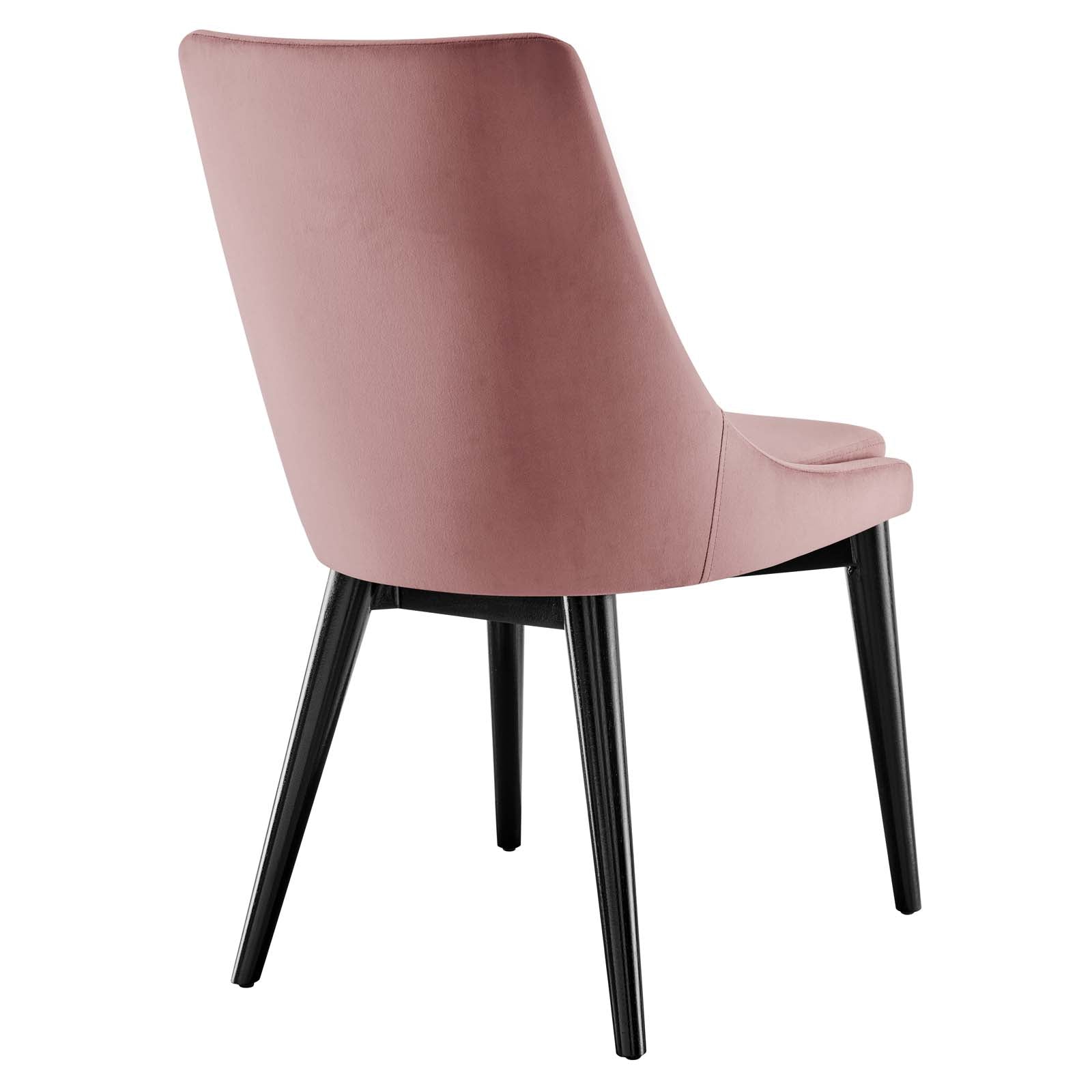 Modway Dining Chairs - Viscount Accent Performance Velvet Dining Chairs Set Of 2 Dusty Rose