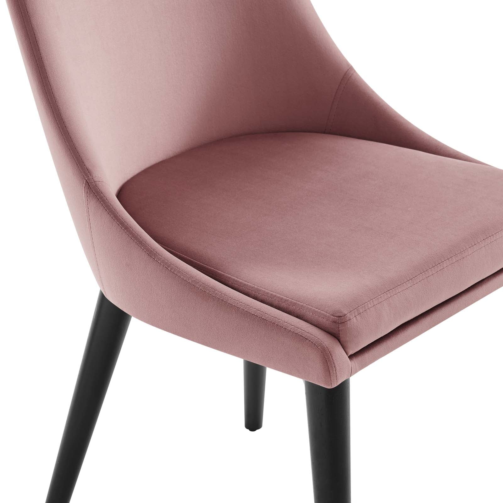 Modway Dining Chairs - Viscount Accent Performance Velvet Dining Chairs Set Of 2 Dusty Rose