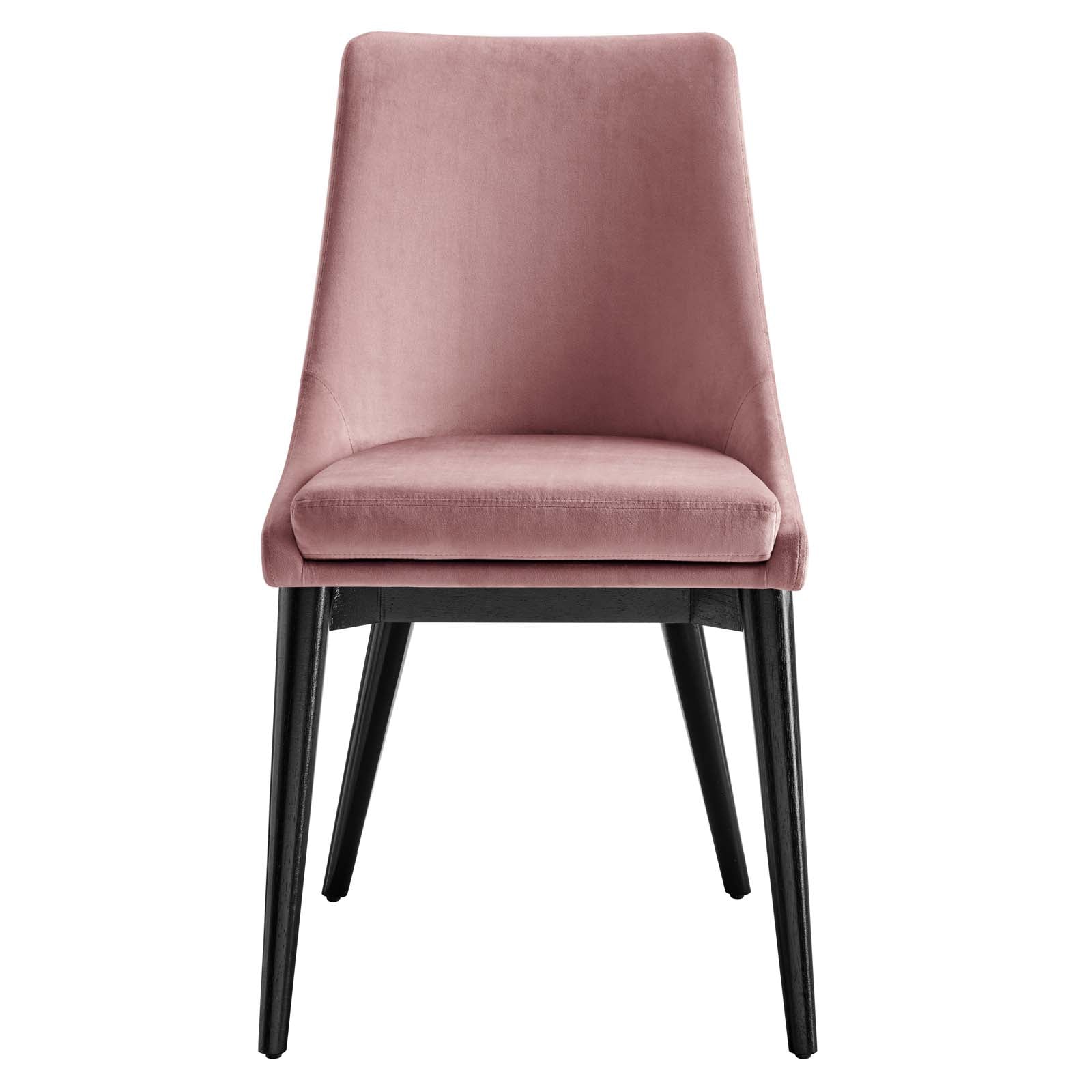 Modway Dining Chairs - Viscount Accent Performance Velvet Dining Chairs Set Of 2 Dusty Rose
