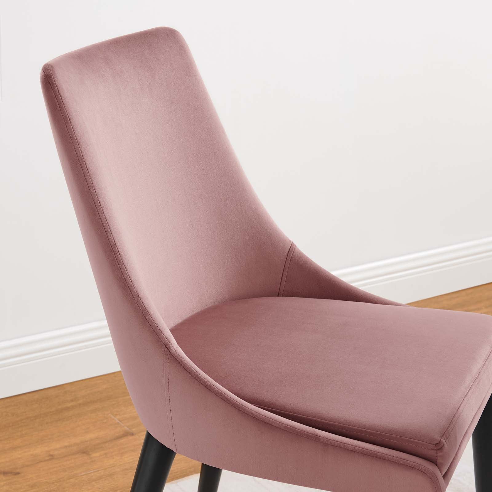 Modway Dining Chairs - Viscount Accent Performance Velvet Dining Chairs Set Of 2 Dusty Rose