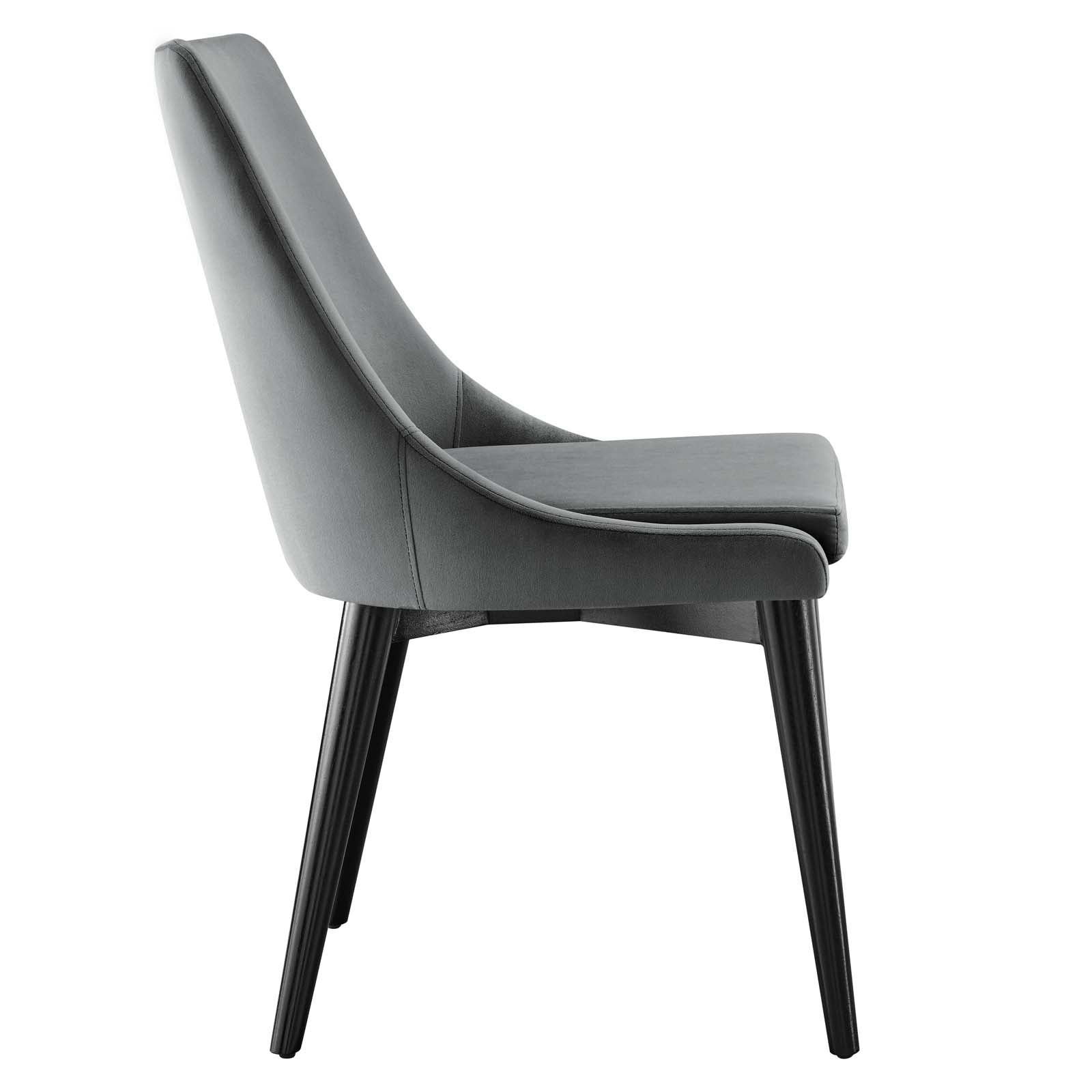 Modway Dining Chairs - Viscount Accent Performance Velvet Dining Chairs - Set of 2 Gray