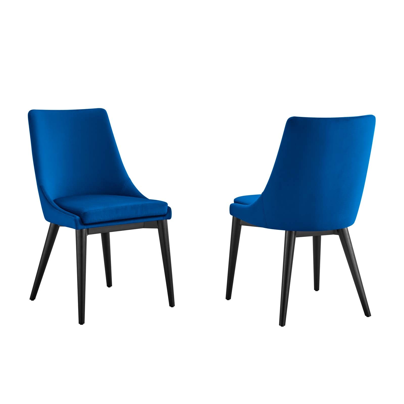 Modway Dining Chairs - Viscount Accent Performance Velvet Dining Chairs Set Of 2 Navy