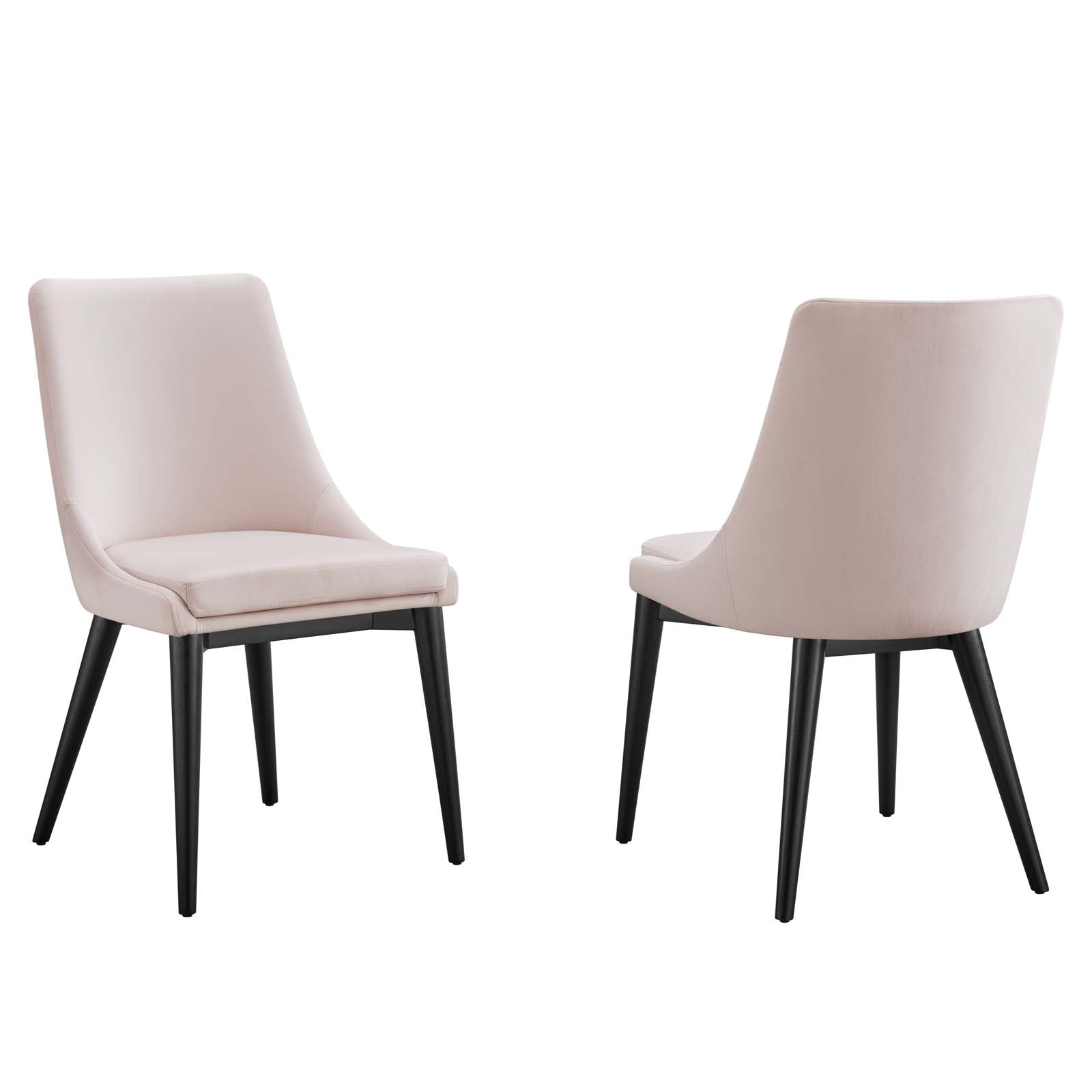 Modway Dining Chairs - Viscount Accent Performance Velvet Dining Chairs Set Of 2 Pink