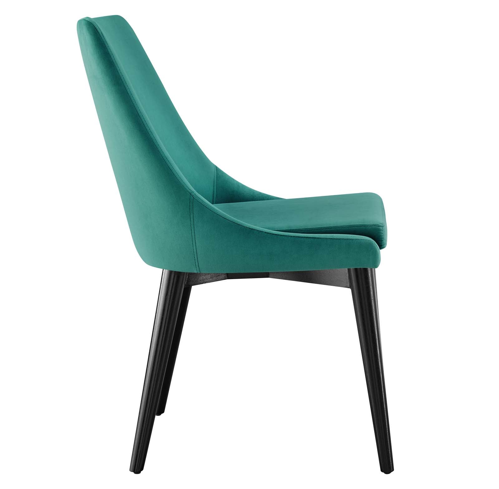 Modway Dining Chairs - Viscount Accent Performance Velvet Dining Chairs Set Of 2 Teal