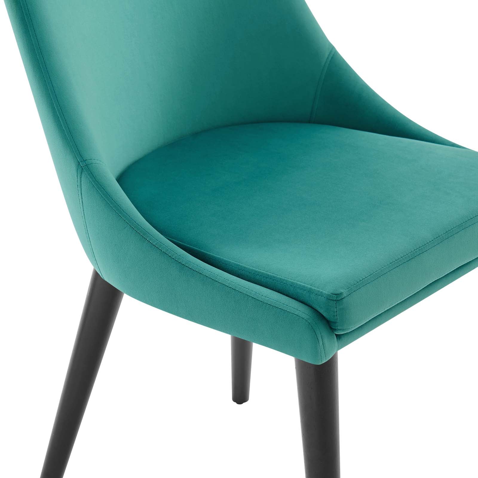 Modway Dining Chairs - Viscount Accent Performance Velvet Dining Chairs Set Of 2 Teal