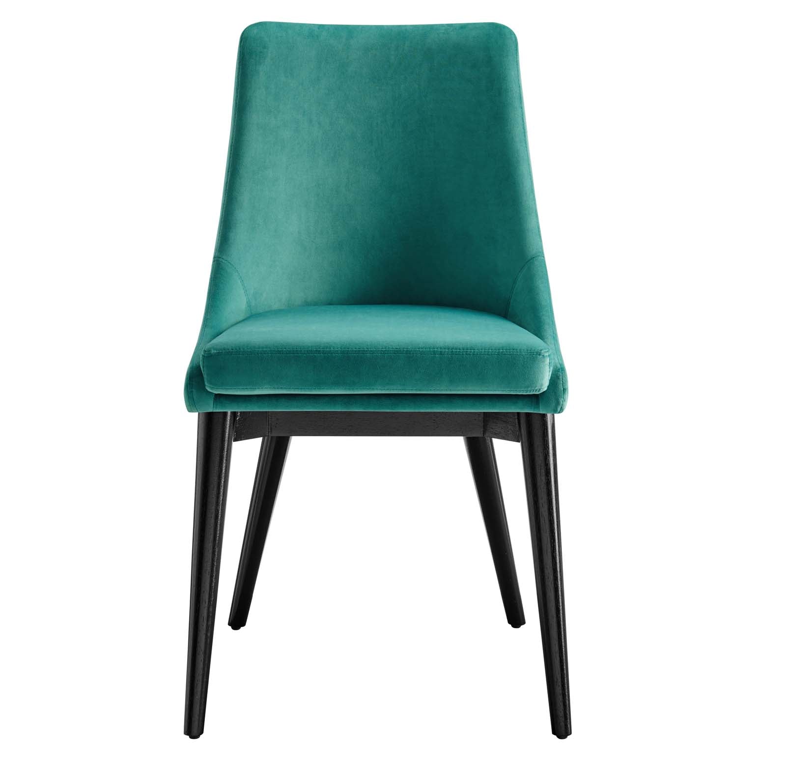 Modway Dining Chairs - Viscount Accent Performance Velvet Dining Chairs Set Of 2 Teal