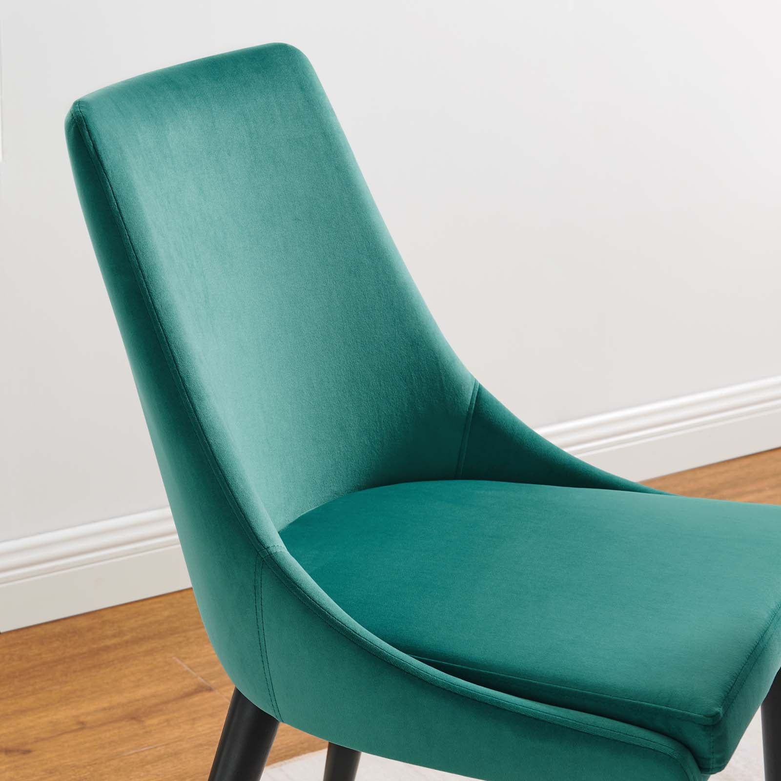 Modway Dining Chairs - Viscount Accent Performance Velvet Dining Chairs Set Of 2 Teal