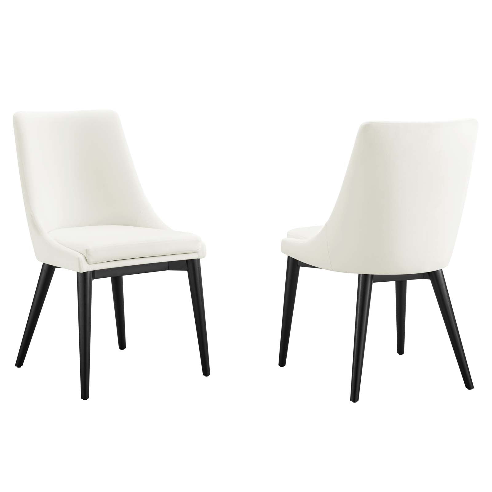 Modway Dining Chairs - Viscount Accent Performance Velvet Dining Chairs Set Of 2 White